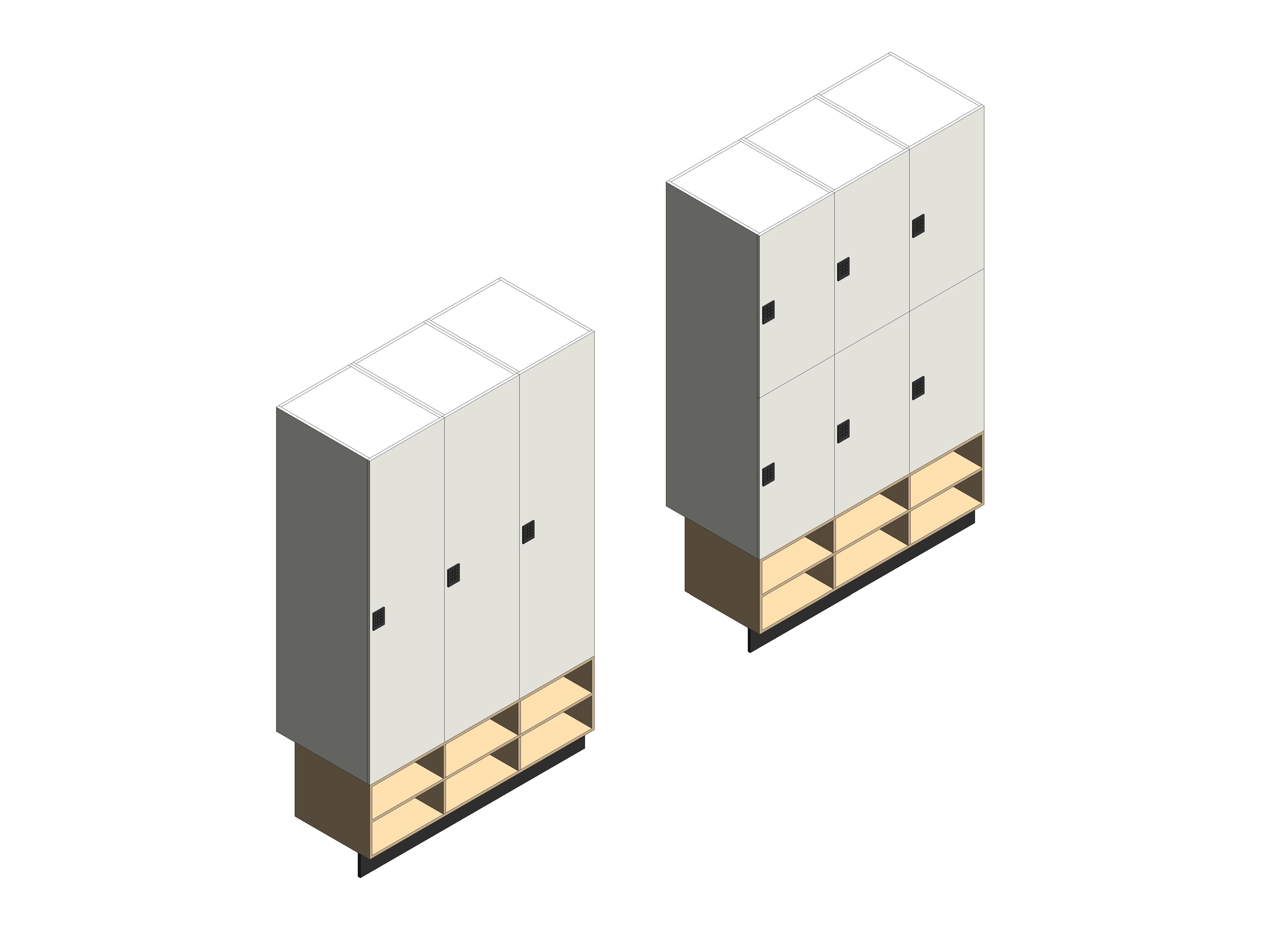 Image of 1 or 2 Tier Locker with Shoebox
