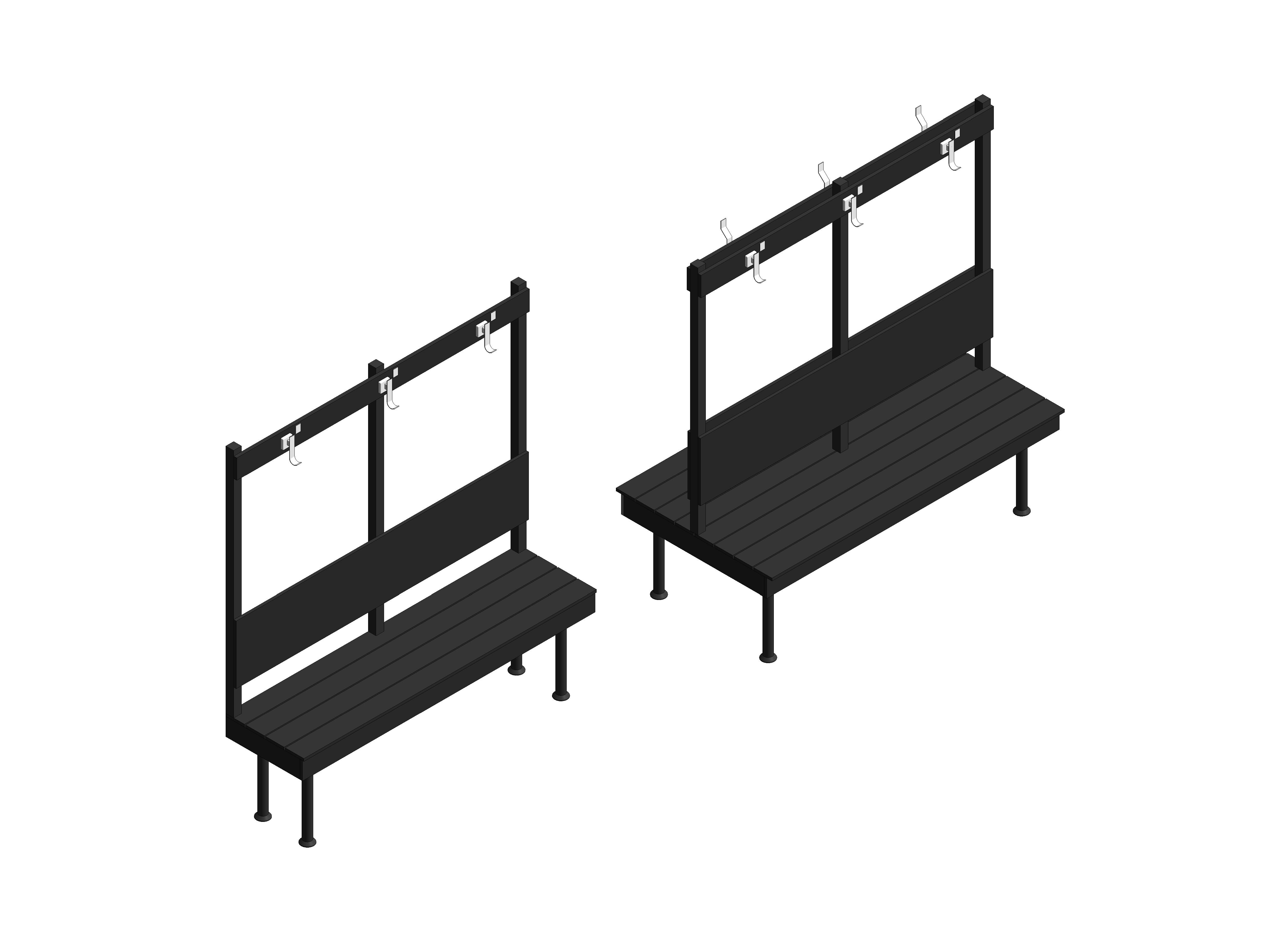 Image of Free-Standing Island Bench Seating with Adjustable Legs