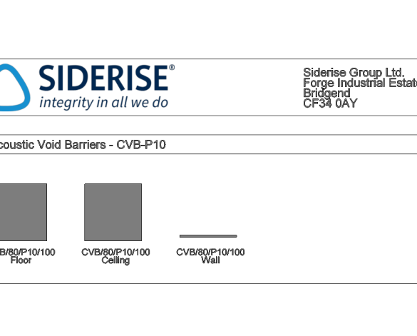 Product: Siderise CVB/P10 Acoustic Void Barrier for ceilings and floors