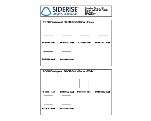 Product: Siderise PC-FS Firestop & PC-CB Cavity Barrier