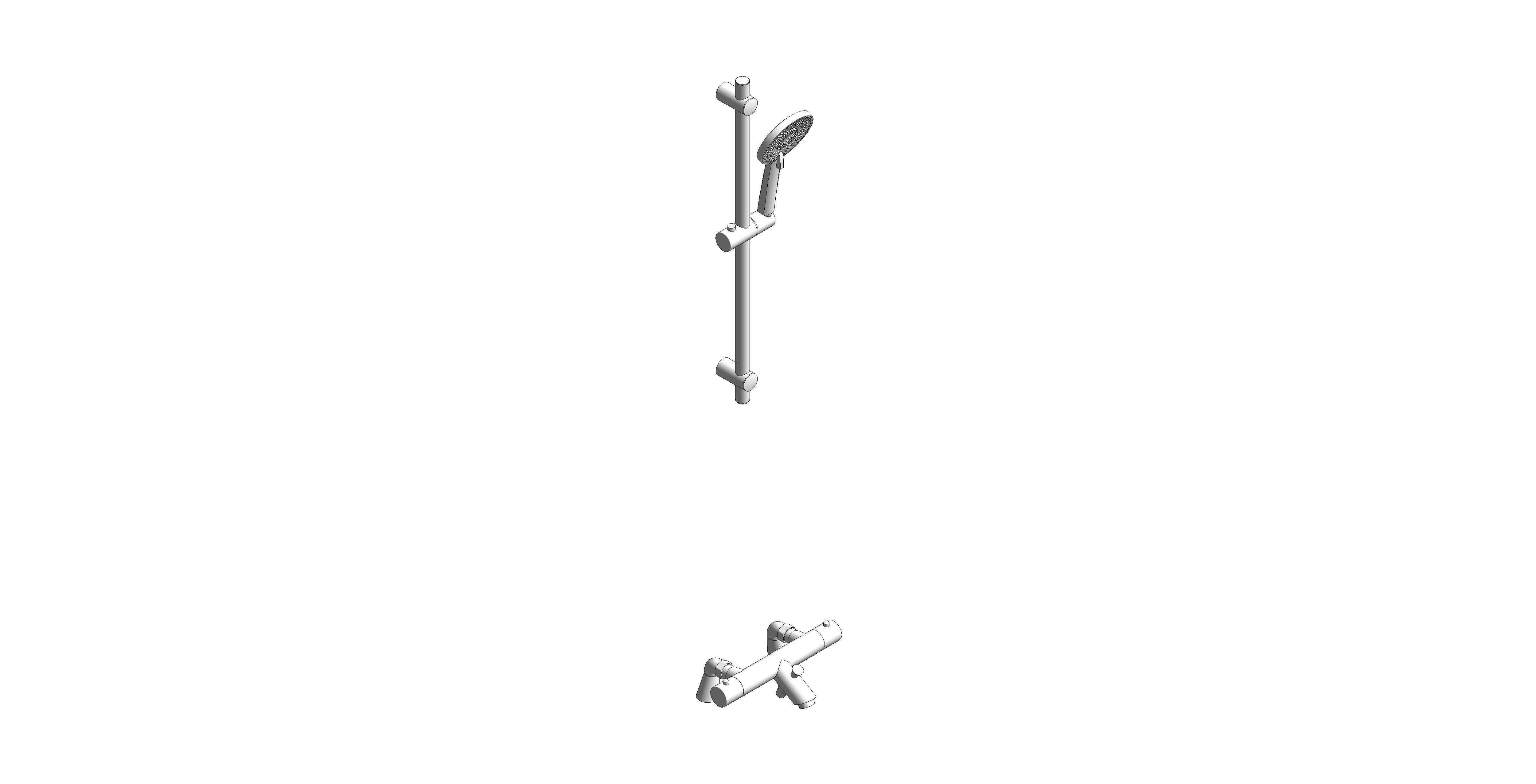 Product: FORM Deck Mounted Thermostatic Bath Shower Mixer & Slide Rail Kit Chrome (USH0271)
