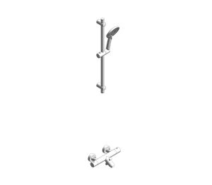 Product: FORM Wall Mounted Thermostatic Bath Shower Mixer & Slide Rail Kit Chrome (USH0188)