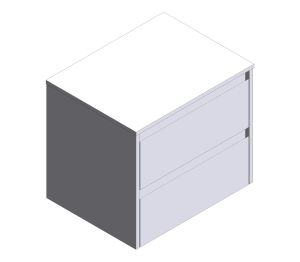 Product: APEX Wall Hung 60cm Two Drawer Countertop Vanity Unit Gloss White