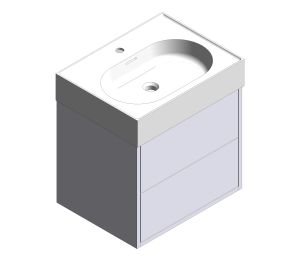 Product: PULSE Wall Hung 60cm Two Drawer Vanity Unit Gloss White & Basin