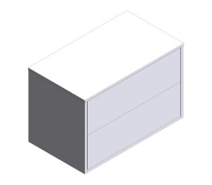 Product: PULSE Wall Hung 80cm Two Drawer Countertop Vanity Unit Gloss White