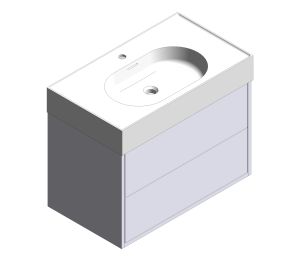 Product: PULSE Wall Hung 80cm Two Drawer Vanity Unit Gloss White & Basin