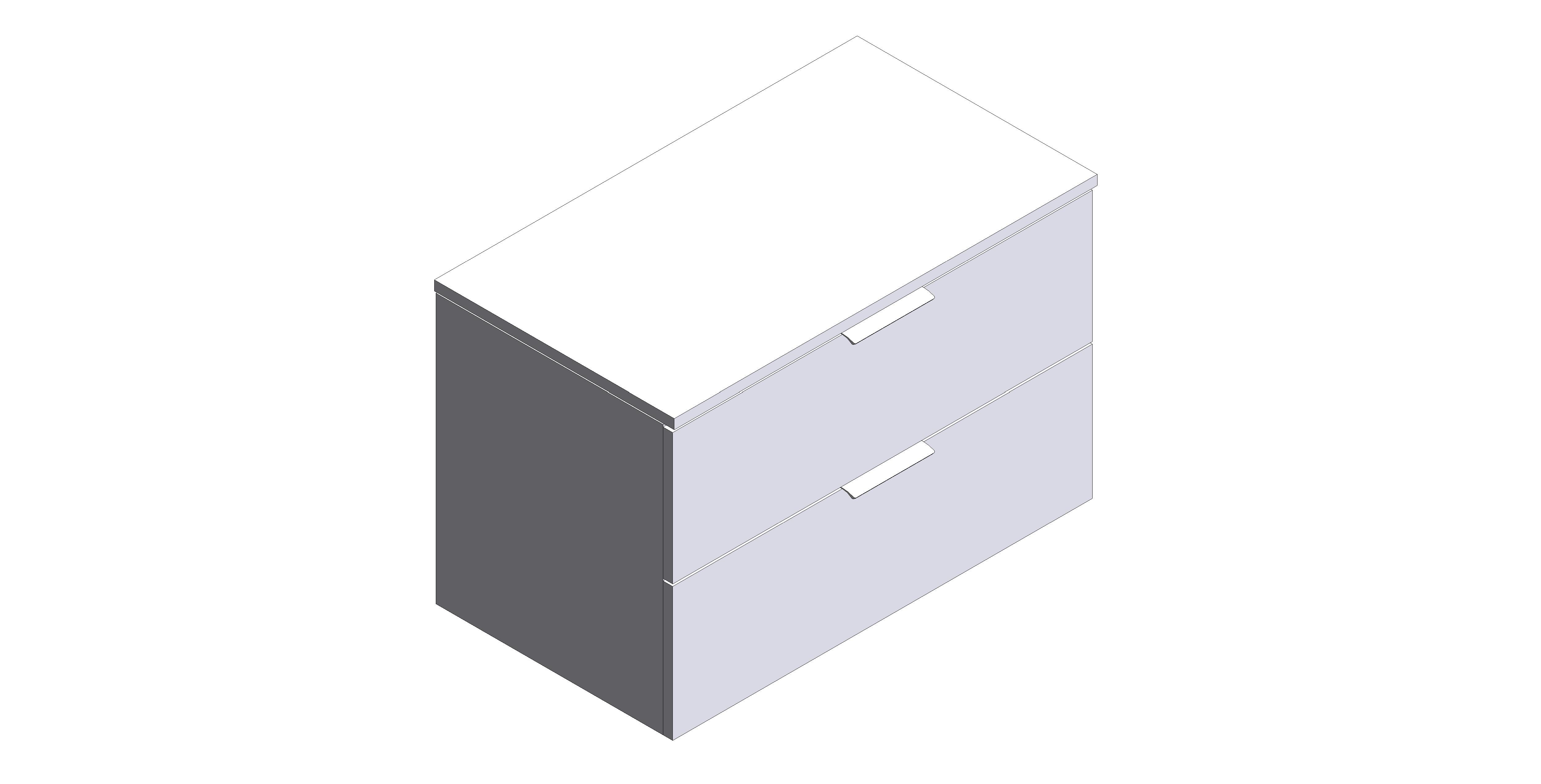 Product: STOCKHOLM Wall Hung 80cm Two Drawer Countertop Vanity Unit Gloss White-Brushed Chrome Handles