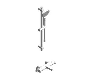 Product: URBAN Deck Mounted Thermostatic Bath Shower Mixer & Slide Rail Kit Chrome