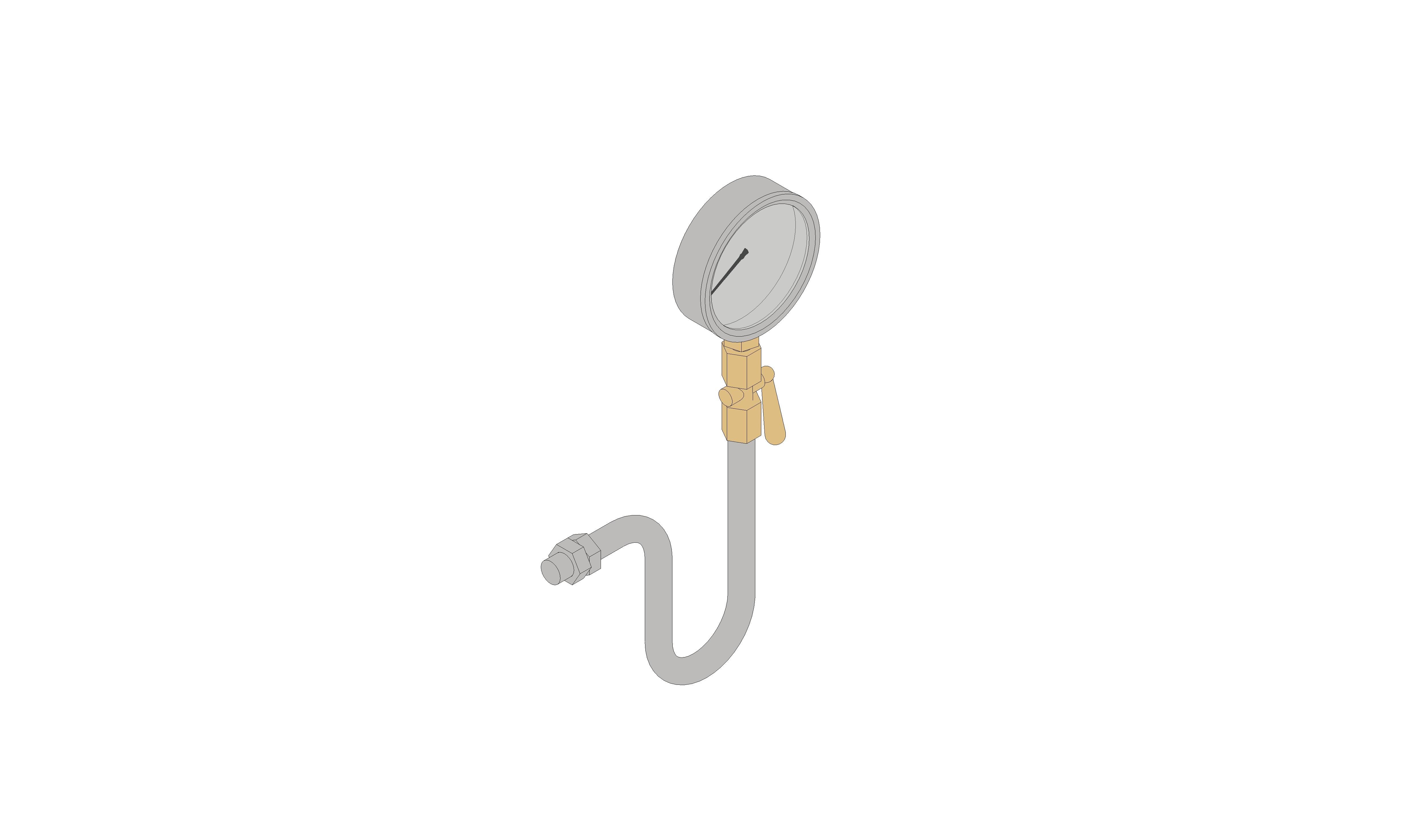 bimstore 3D image of the Pressure Gauge - U-Syphon from Spirax Sarco