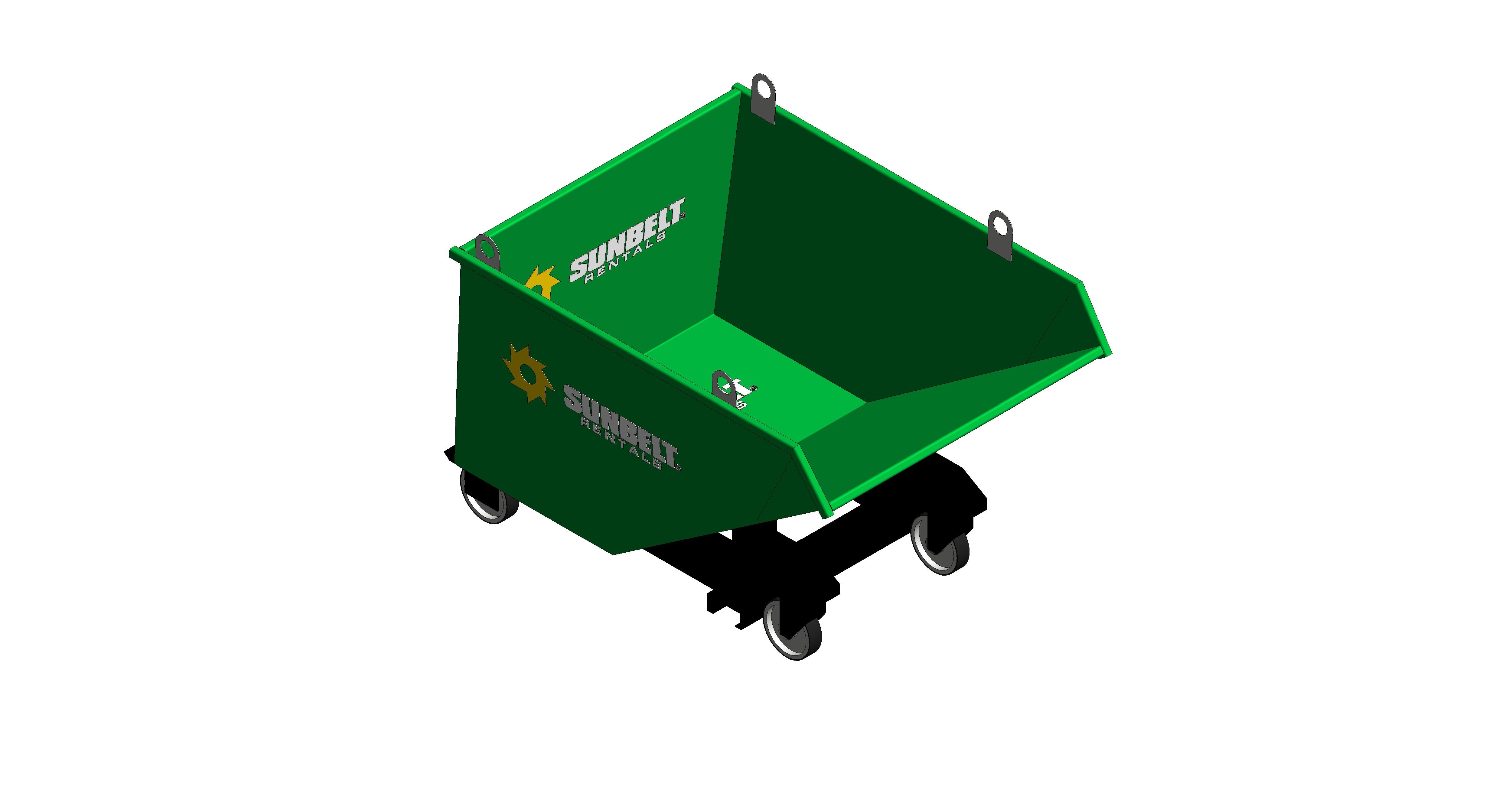 Product: Sunbelt Rentals - Autolock Tipping Skip - Conquip 1200L (With Castors & Cranable)