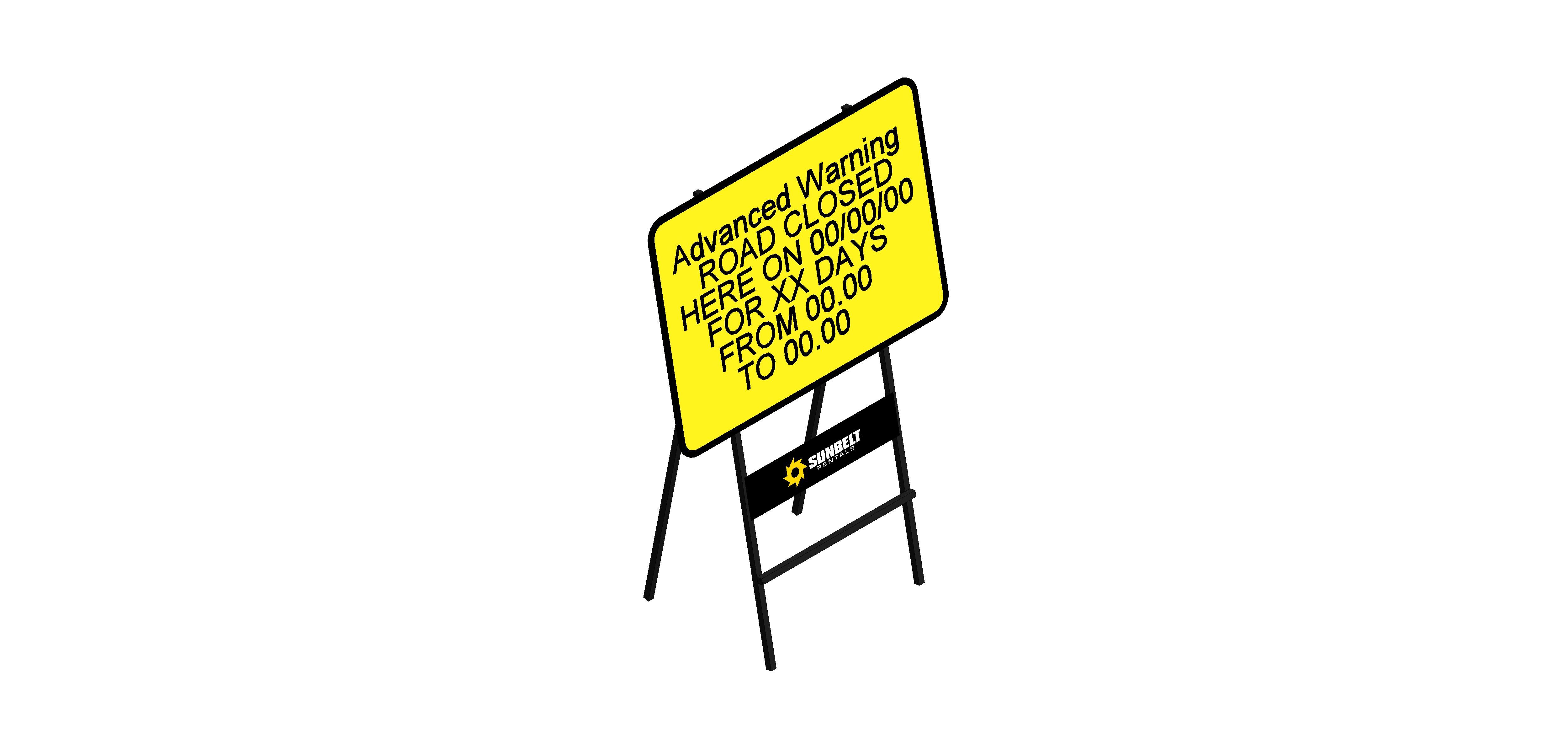 Product: Sunbelt Rentals - Road Sign - Advanced Warning