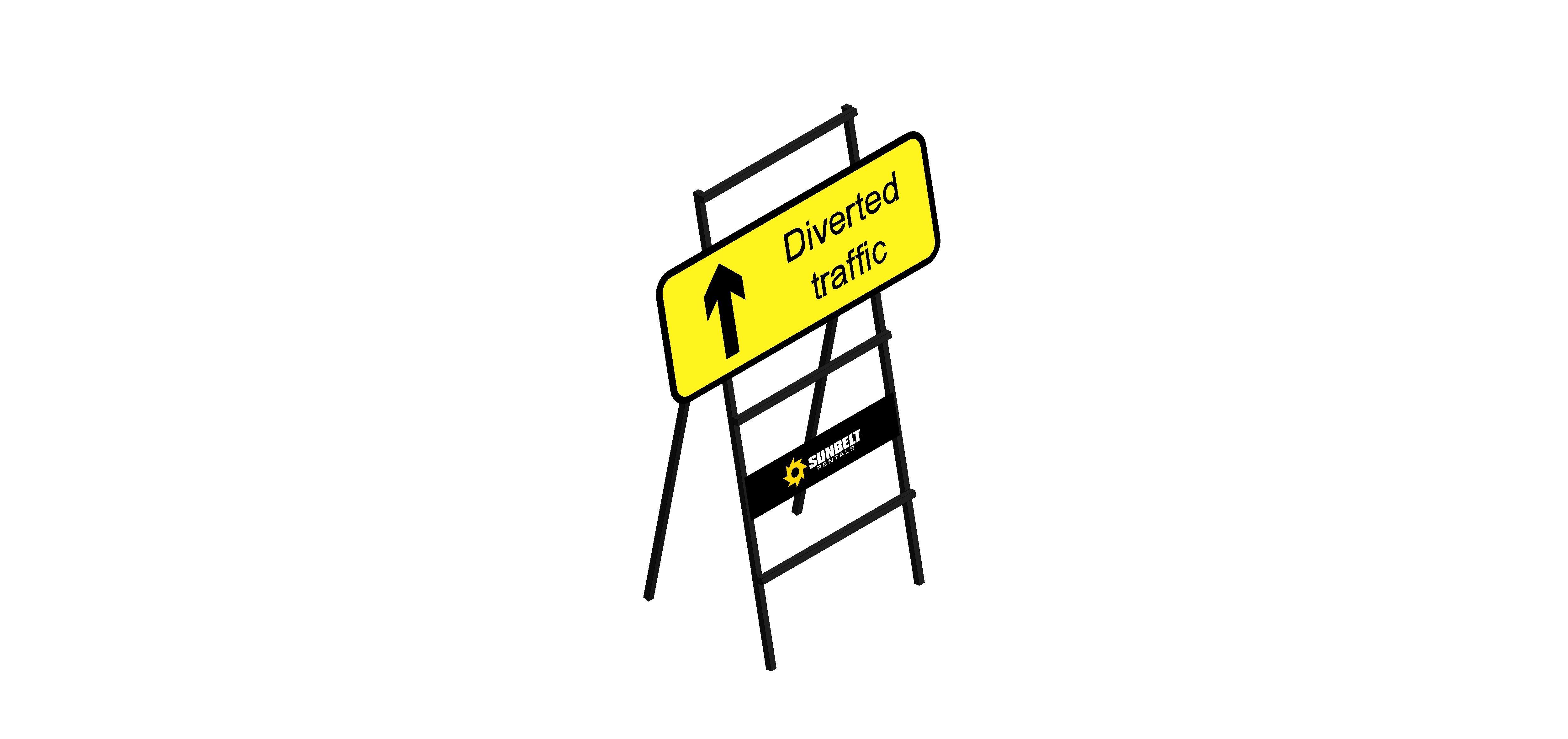 Product: Sunbelt Rentals - Road Sign - Diverted Traffic (Small) (Left / Right / Straight)