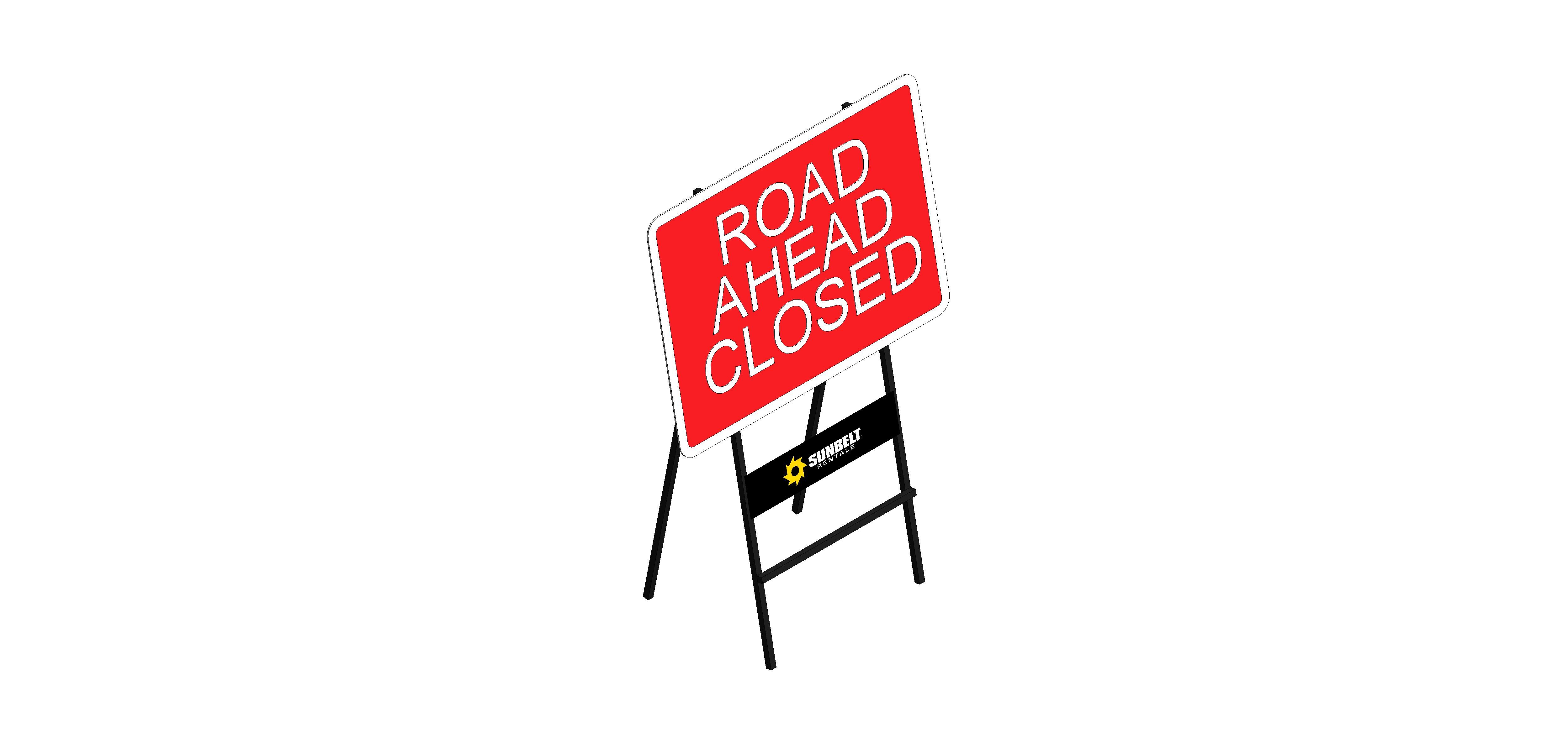 Product: Sunbelt Rentals - Road Sign - Road Ahead Closed