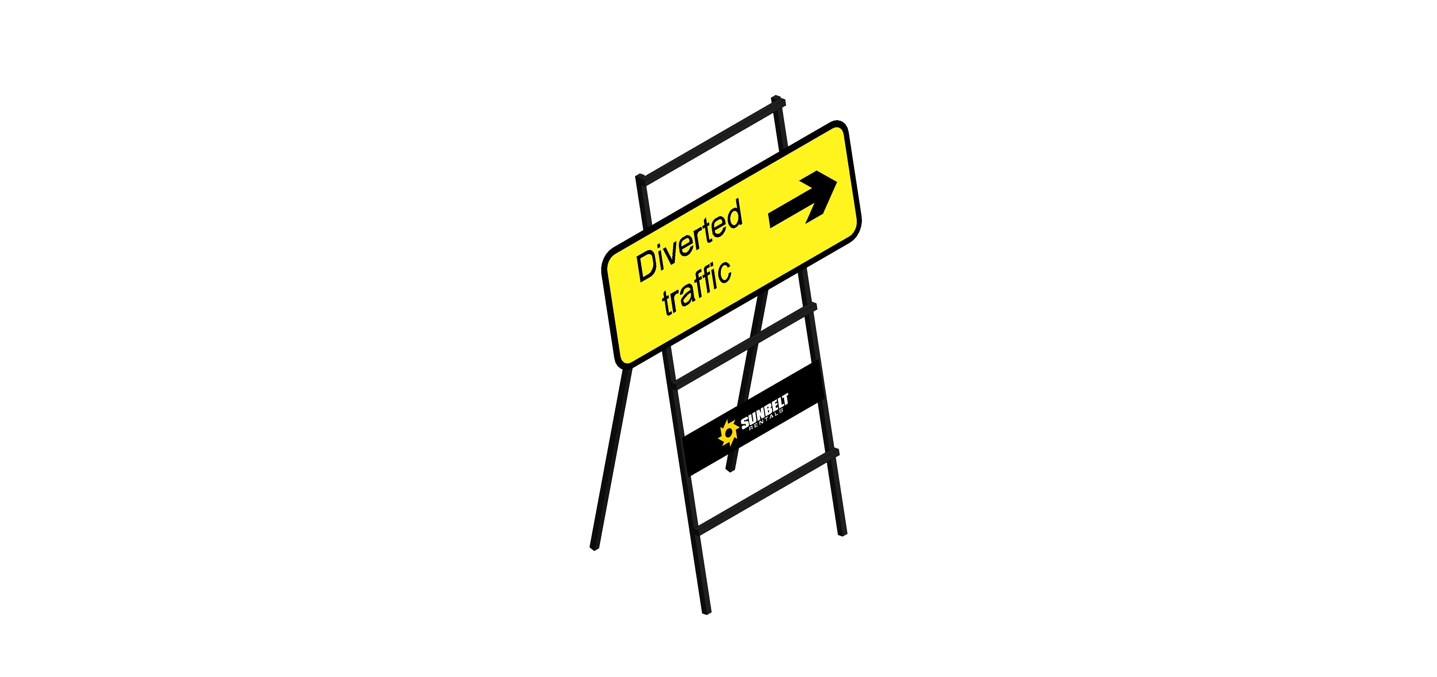 Product: Sunbelt Rentals - Road Sign - Diversion Traffic Large (Left / Right)