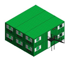 Product: Sunbelt Rentals - Office Open Plan - Thurston Group 32ft x 10ft Two Storey 3 Stack