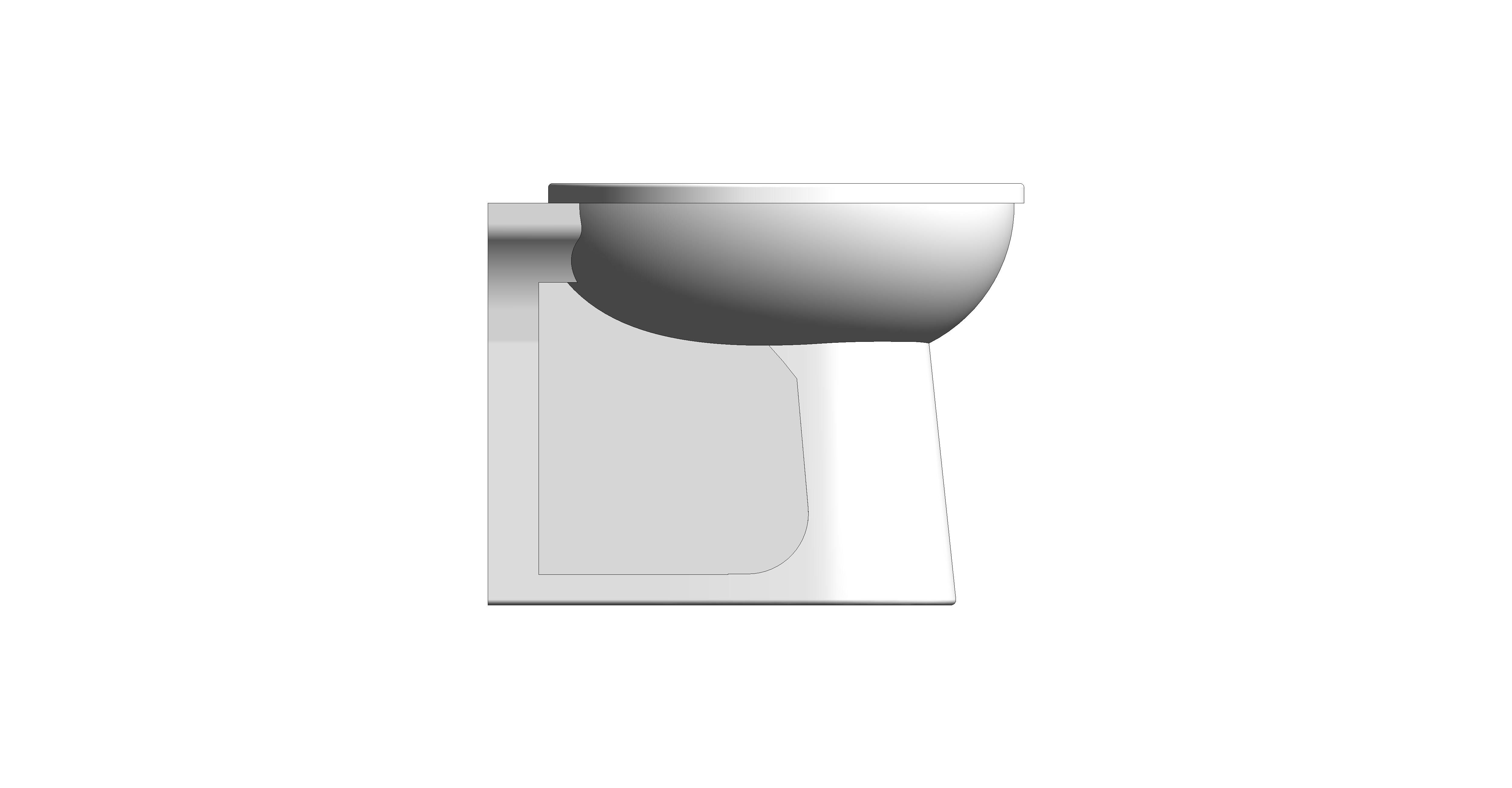 bimstore side image of the Commercial Back to Wall Toilet Pan from Trade Washrooms