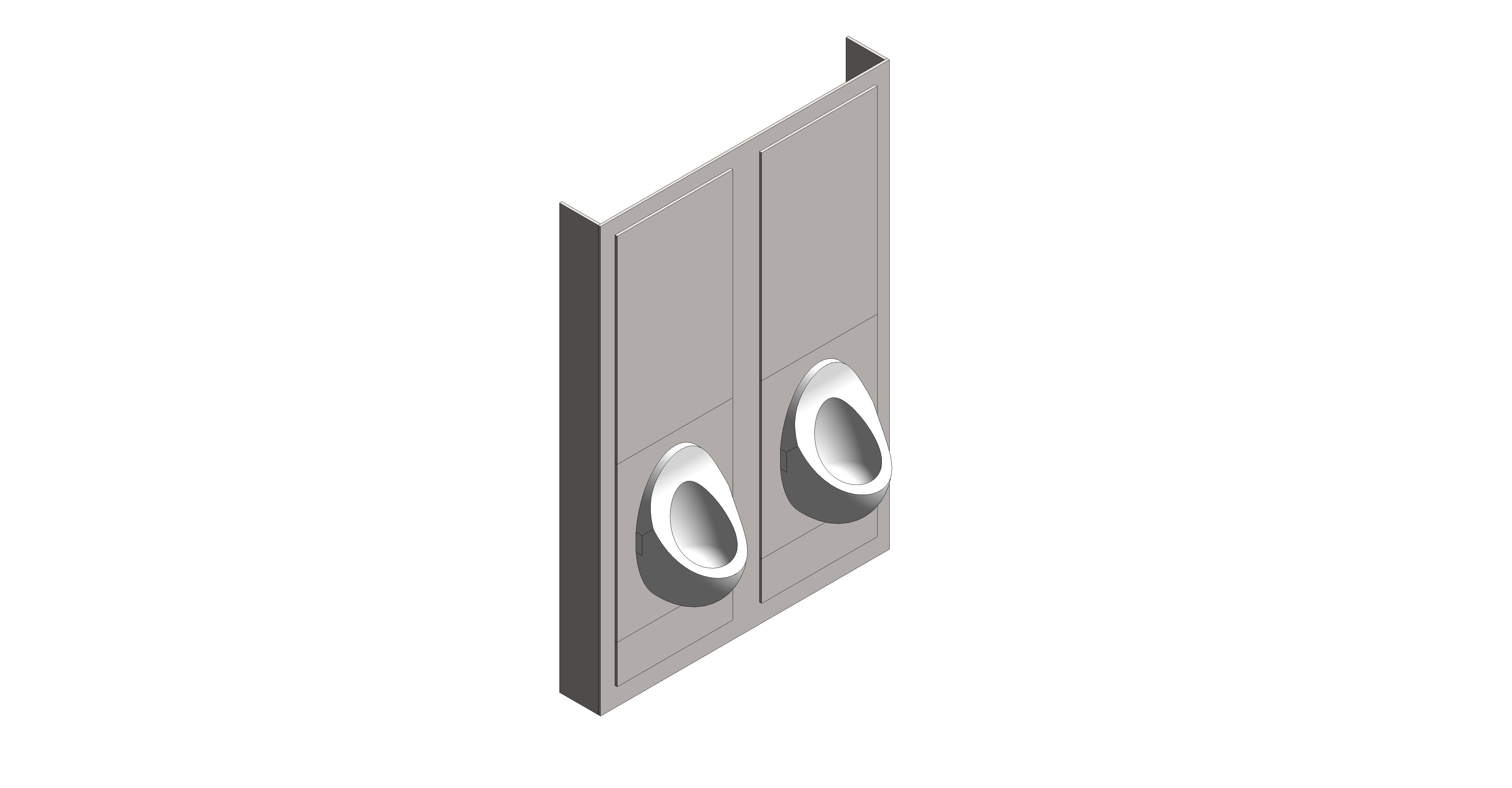 bimstore 3D image of the 2 x Concealed Trap Urinal Set from Trade Washrooms