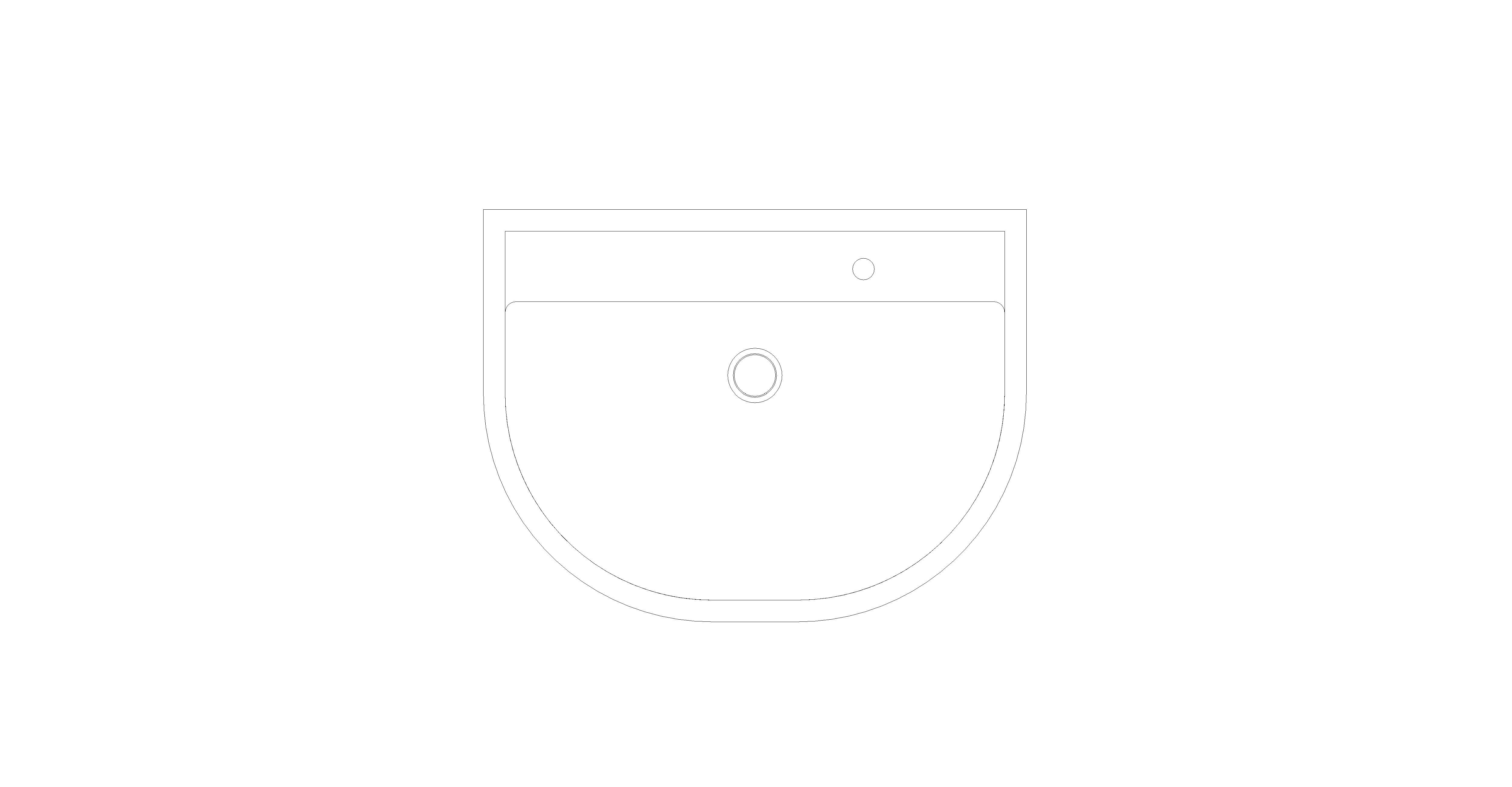 bimstore plan image of the Non Clinical Wash Hand Basin 1 Tap Hole Right Hand from Trade Washrooms
