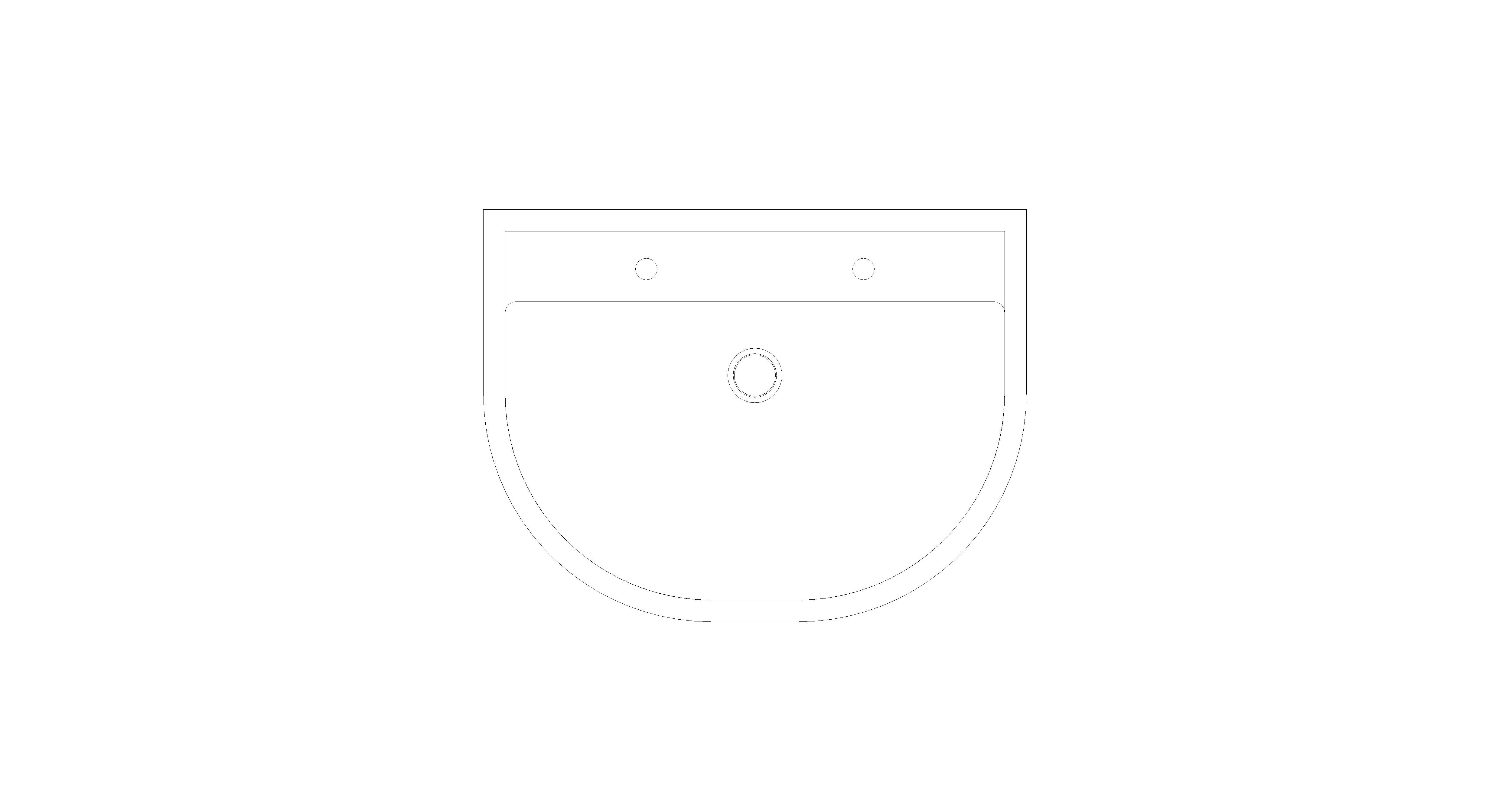 bimstore plan image of the Non Clinical Wash Hand Basin 2 Tap Hole from Trade Washrooms