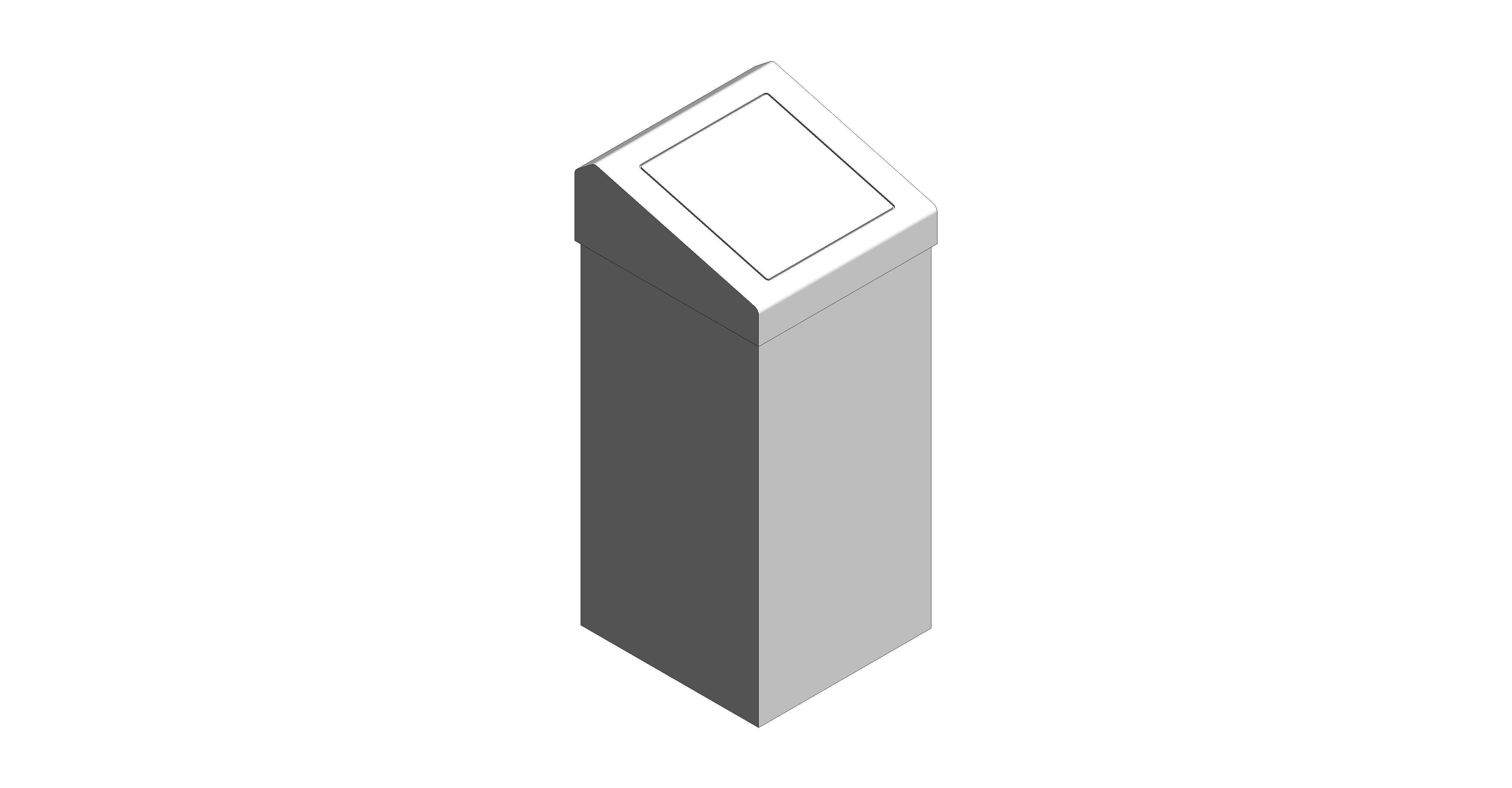 bimstore 3D image of the Stainless Steel 50-Litre Waste Bin Flap Lid from Trade Washrooms