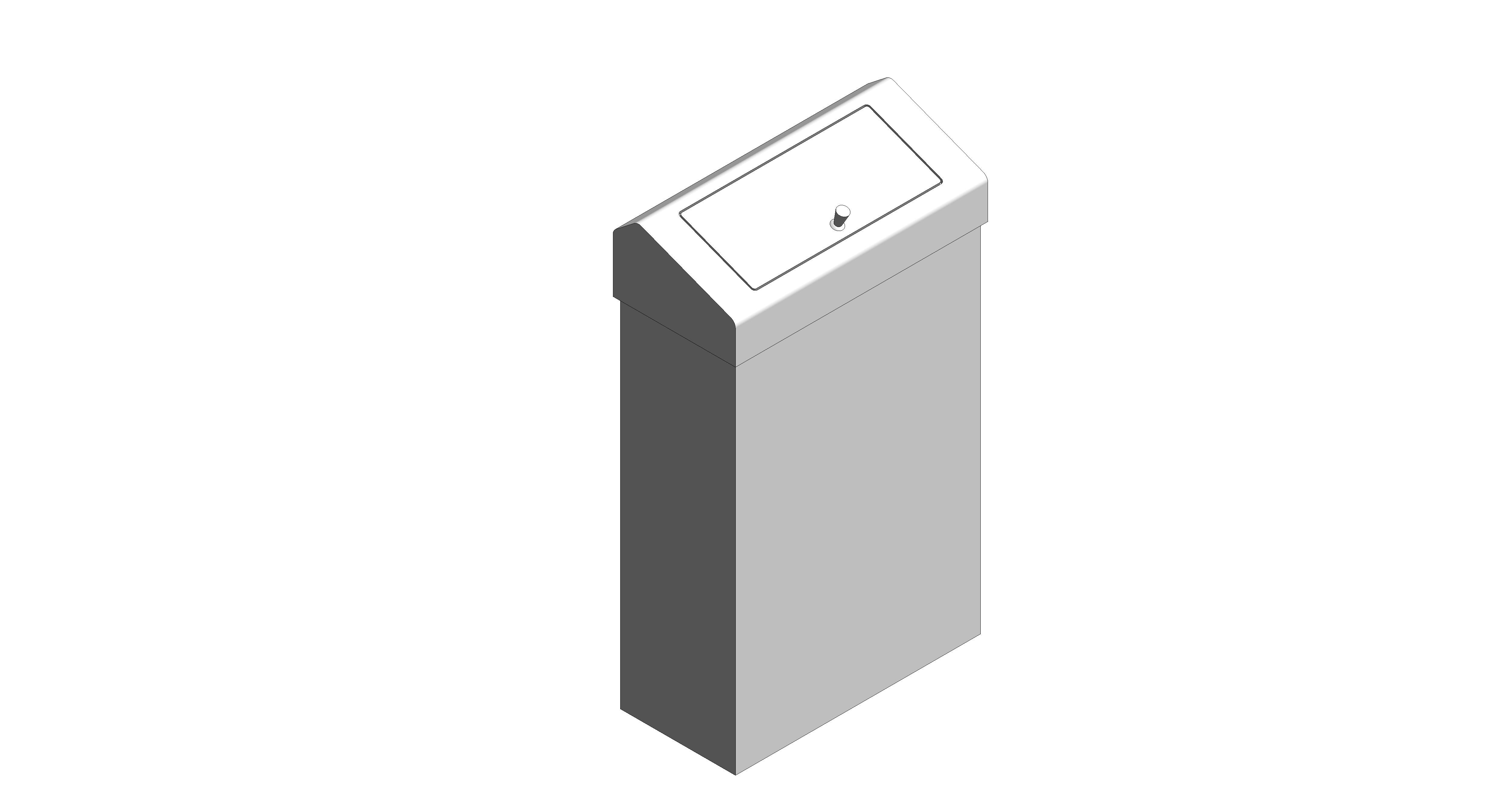 bimstore 3D image of the Stainless Steel Sanitary Waste Bin from Trade Washrooms