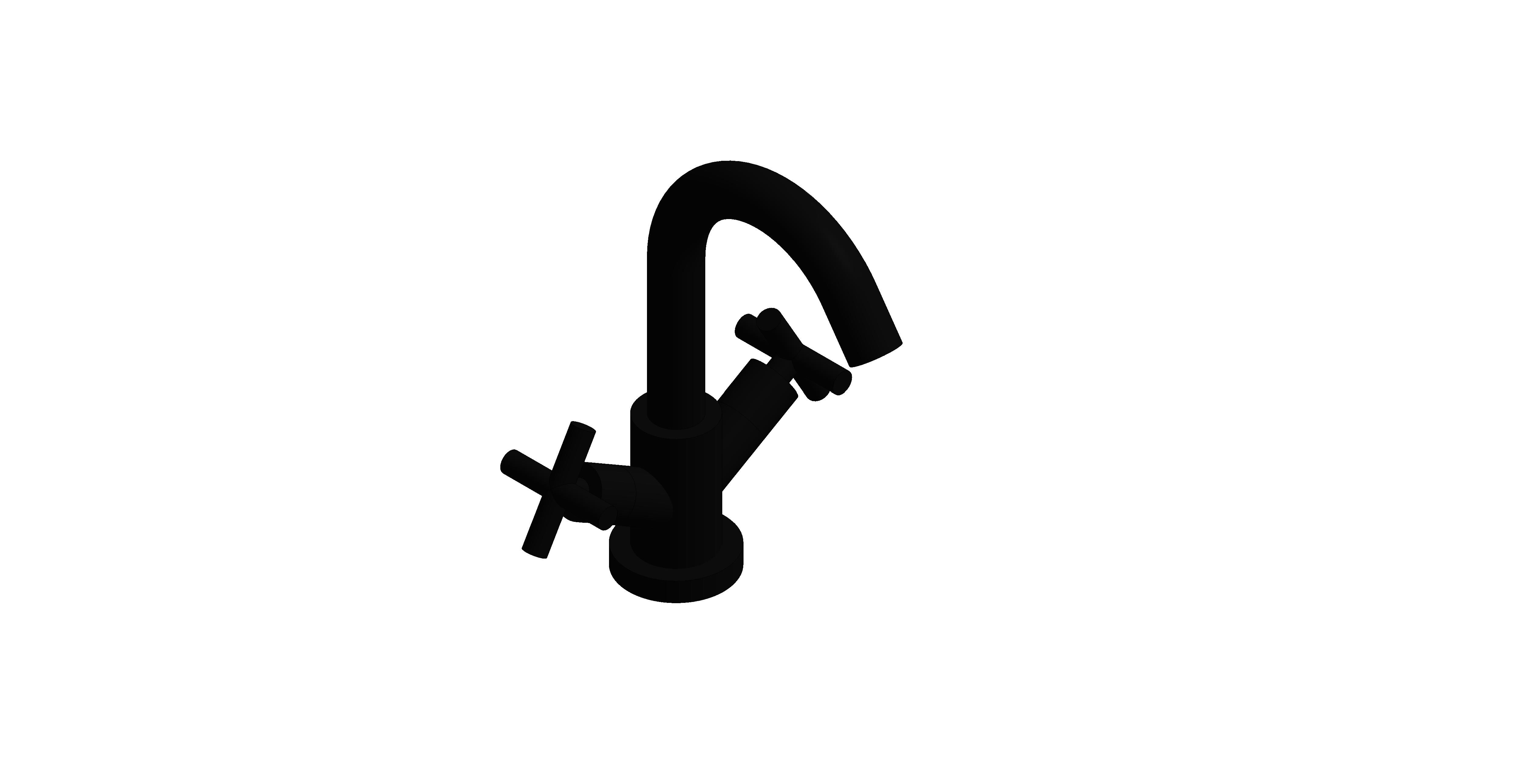 Product: ELEMENTS Mono basin mixer tap, finished in a brushed black with cross handles (IND-ELW100F/SB-BLK)