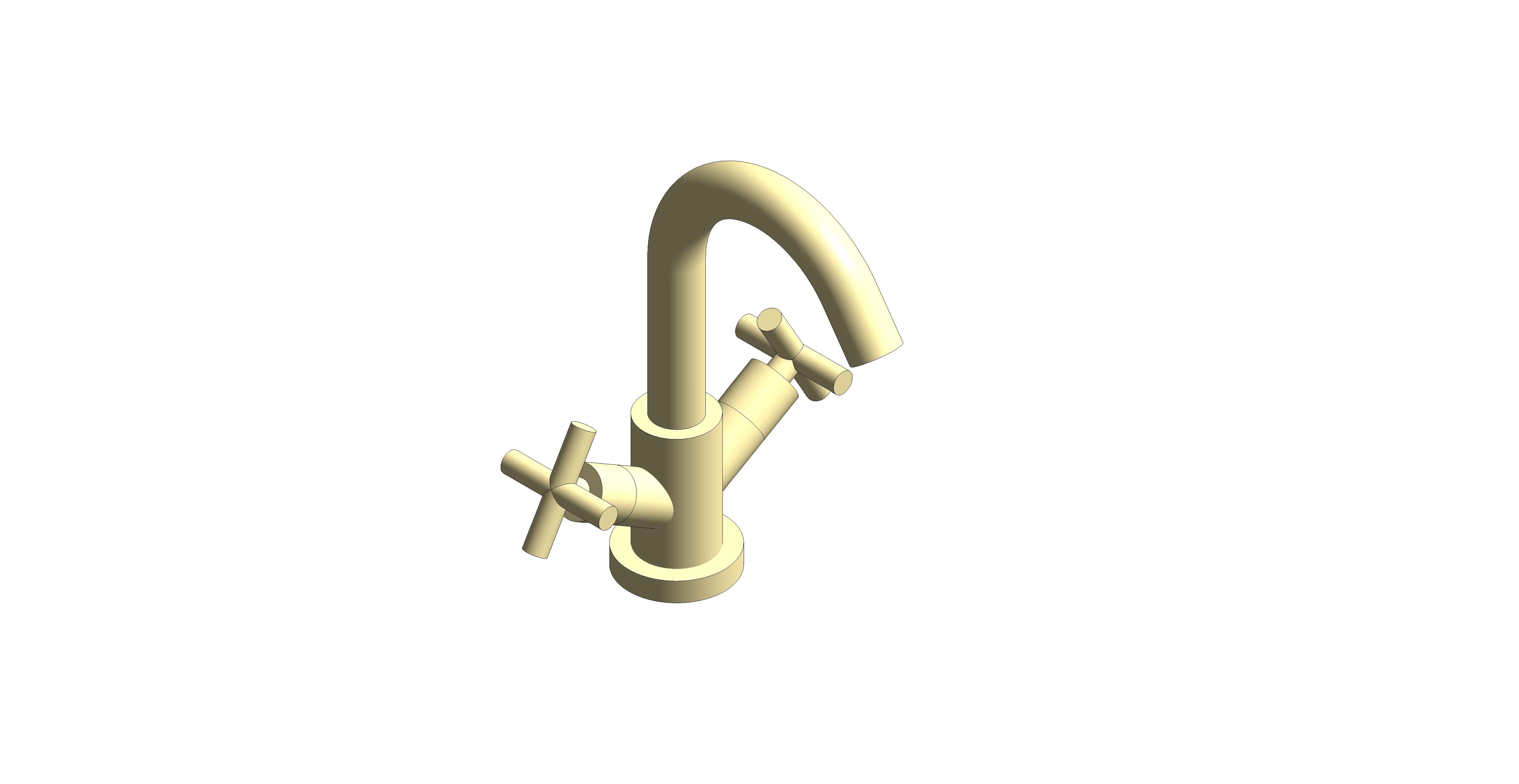 Product: ELEMENTS Mono basin mixer tap, finished in a brushed gold with cross handles (IND-ELW100F/SB-BRG)
