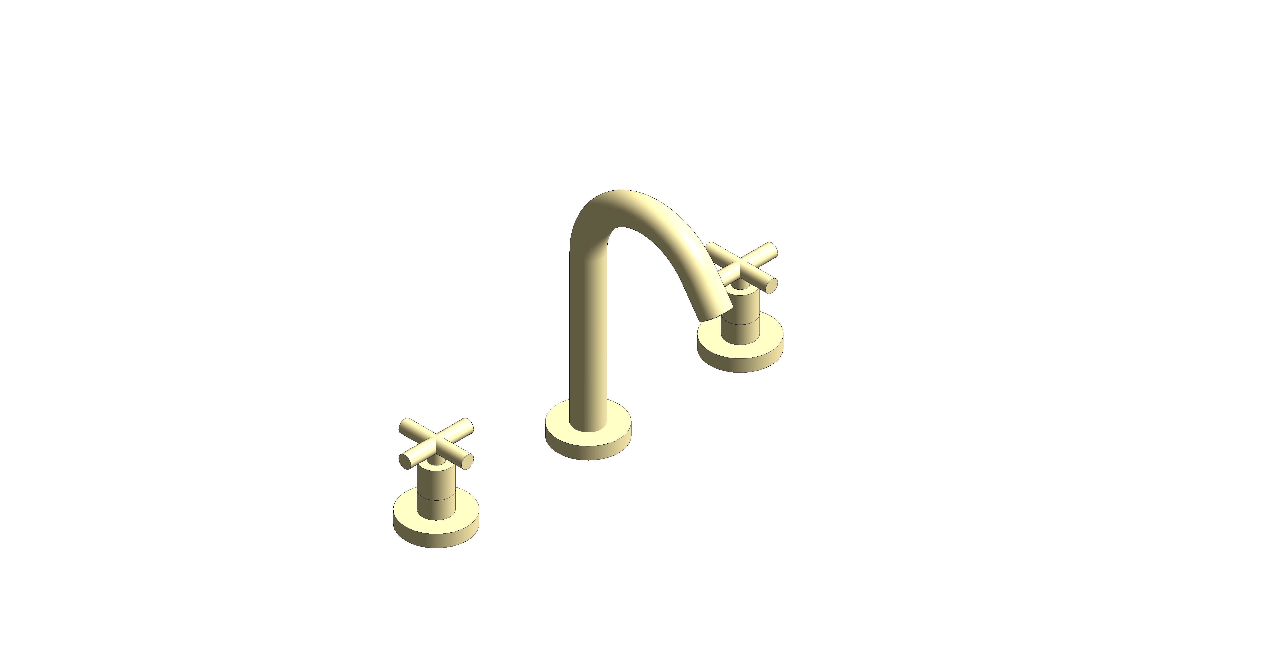 Product: ELEMENTS Basin mixer tap with a pop up basin waste, finished in a brushed gold with cross handles (IND-ELW101F-BRG)