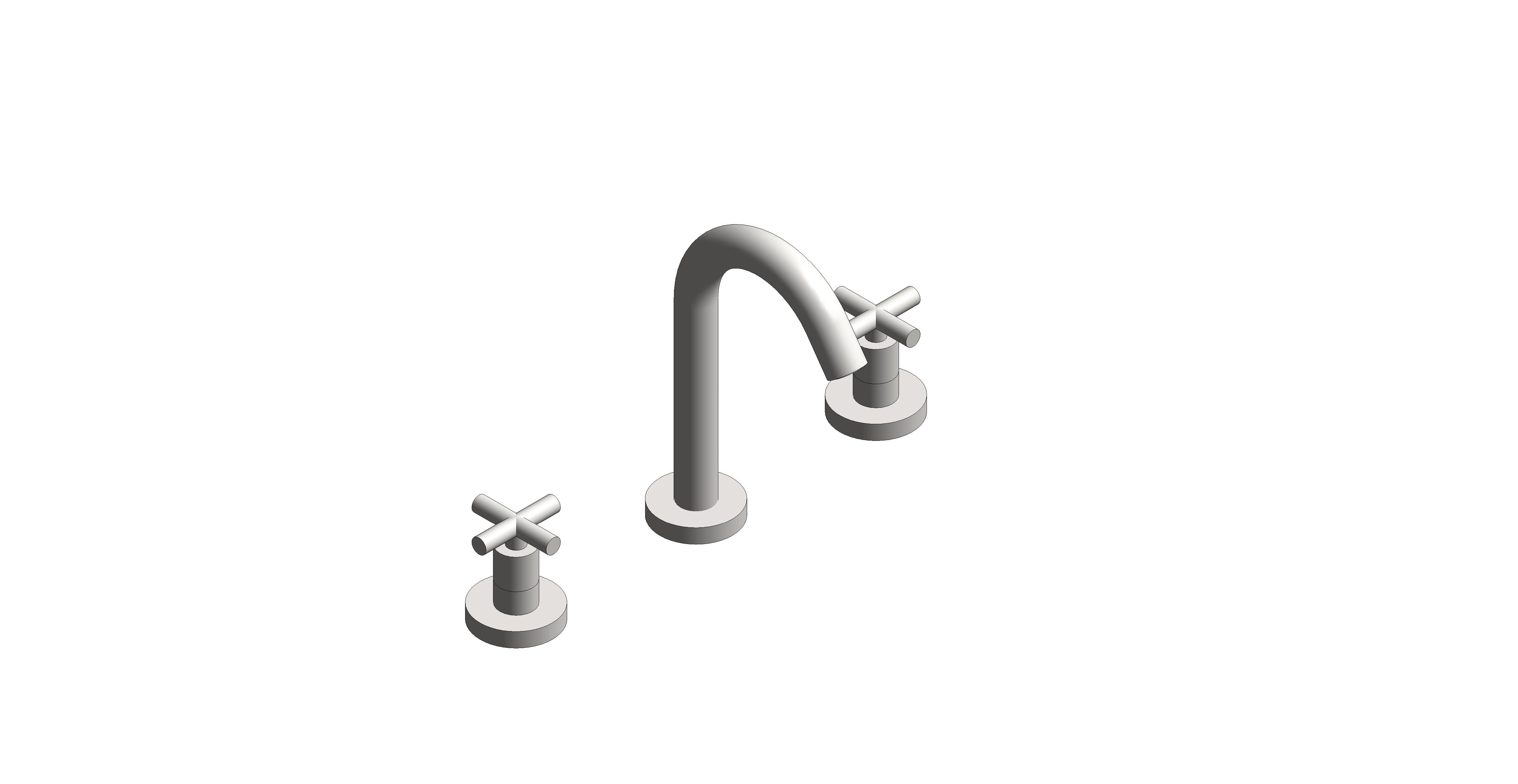 Product: ELEMENTS Basin mixer tap with a pop up basin waste, finished in a brushed nickel with cross handles (IND-ELW101F-BRN)