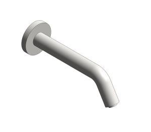 Product: I-TECH Wall mounted sensor tap with Infrared technology, finished in a brushed nickel. Mains or AA battery operated (IND-IRWSPOUT-BRN)