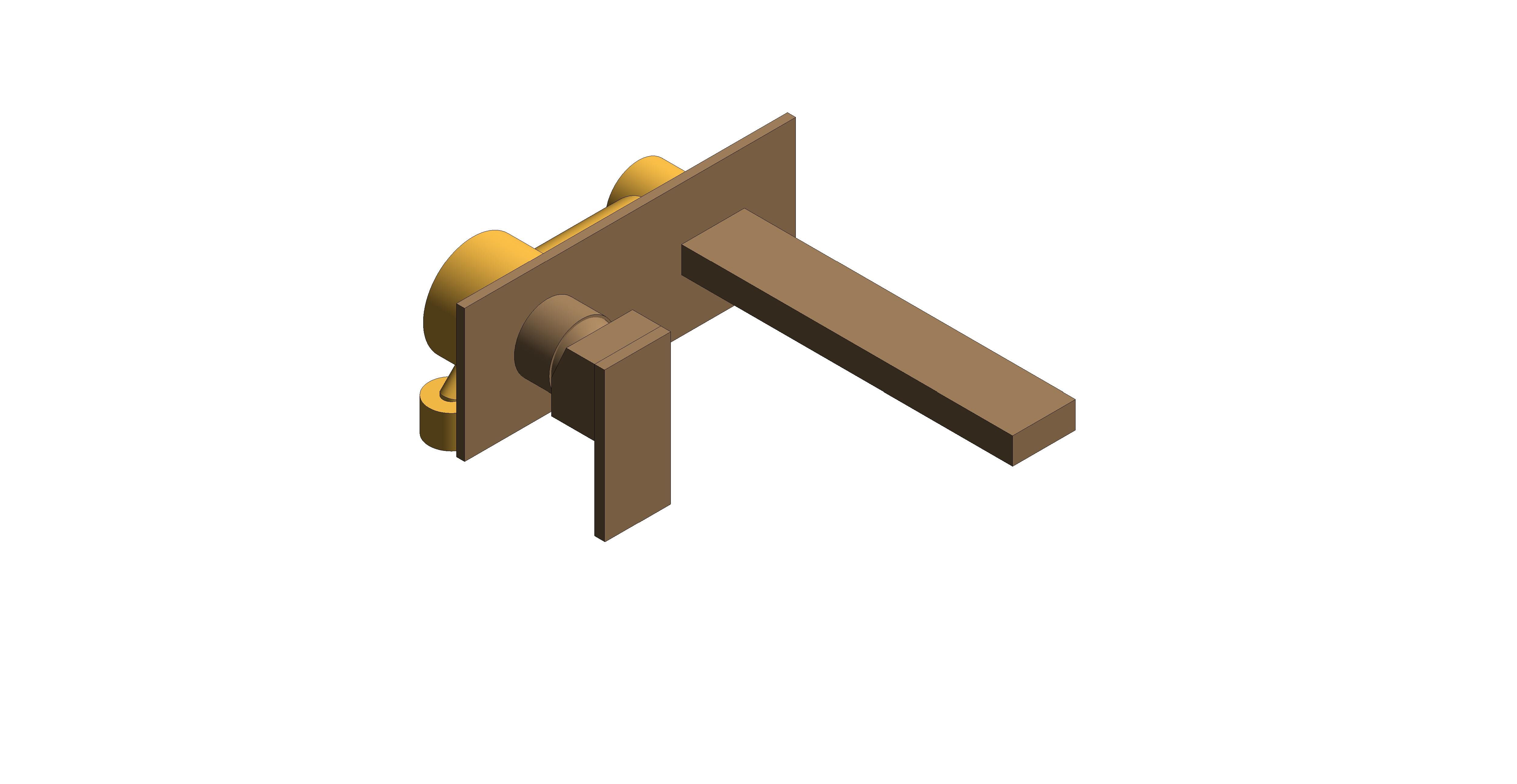 Product: NOTION Wall-mounted basin mixer tap with rectangular backplate and 180m spout, in Brushed Bronze (IND-NOT109FS/A-BRZ)