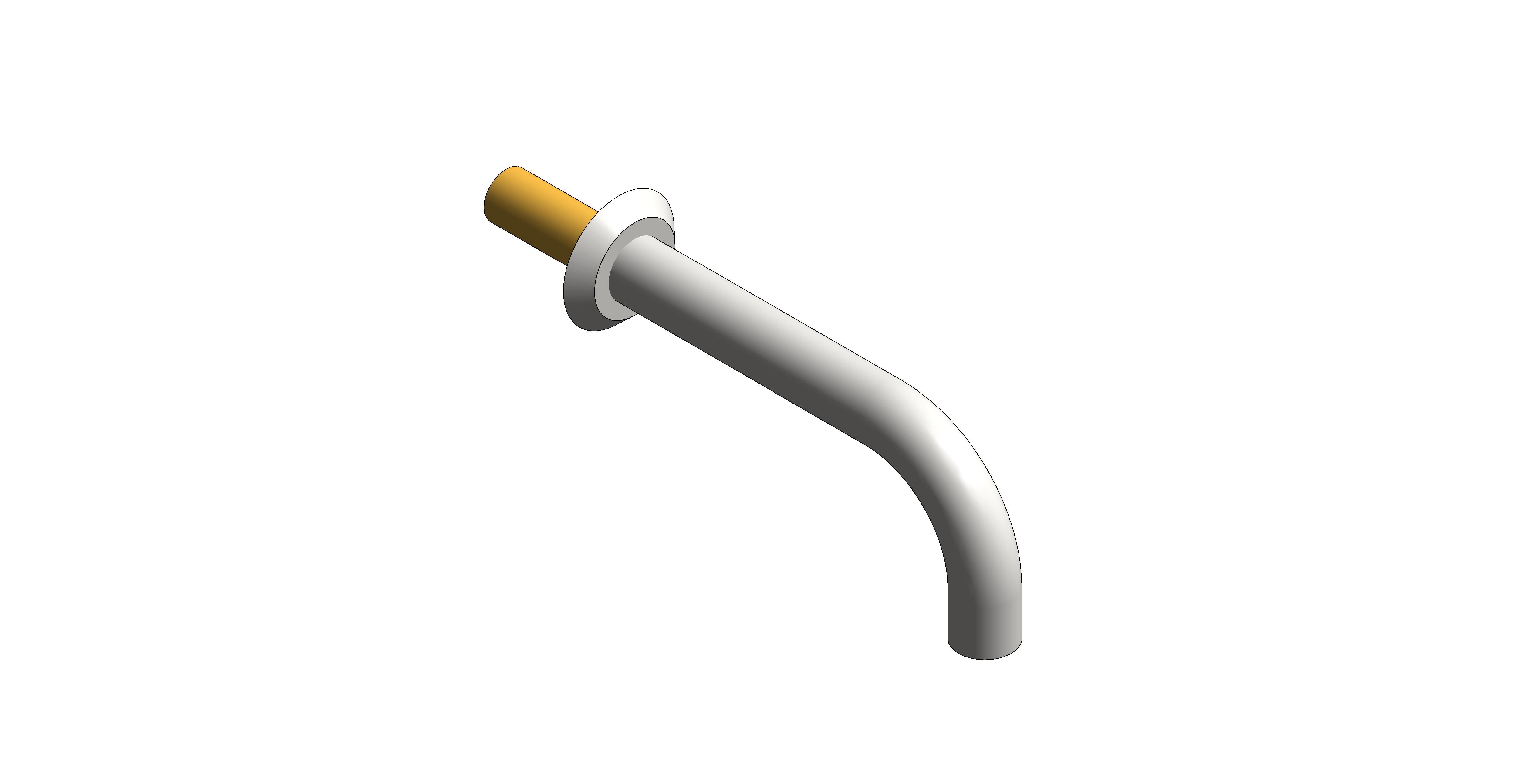 Product: ORIGINS Wall mounted bath spout finished in a brushed gold (IND-ORI140-BRG)