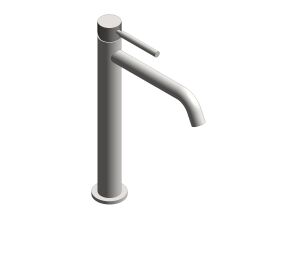 Product: KNURLED ACCENTS Slimline tall basin mixer tap, finished in a brushed nickel with knurled accents (IND-ORI200E/SB-BRNK)