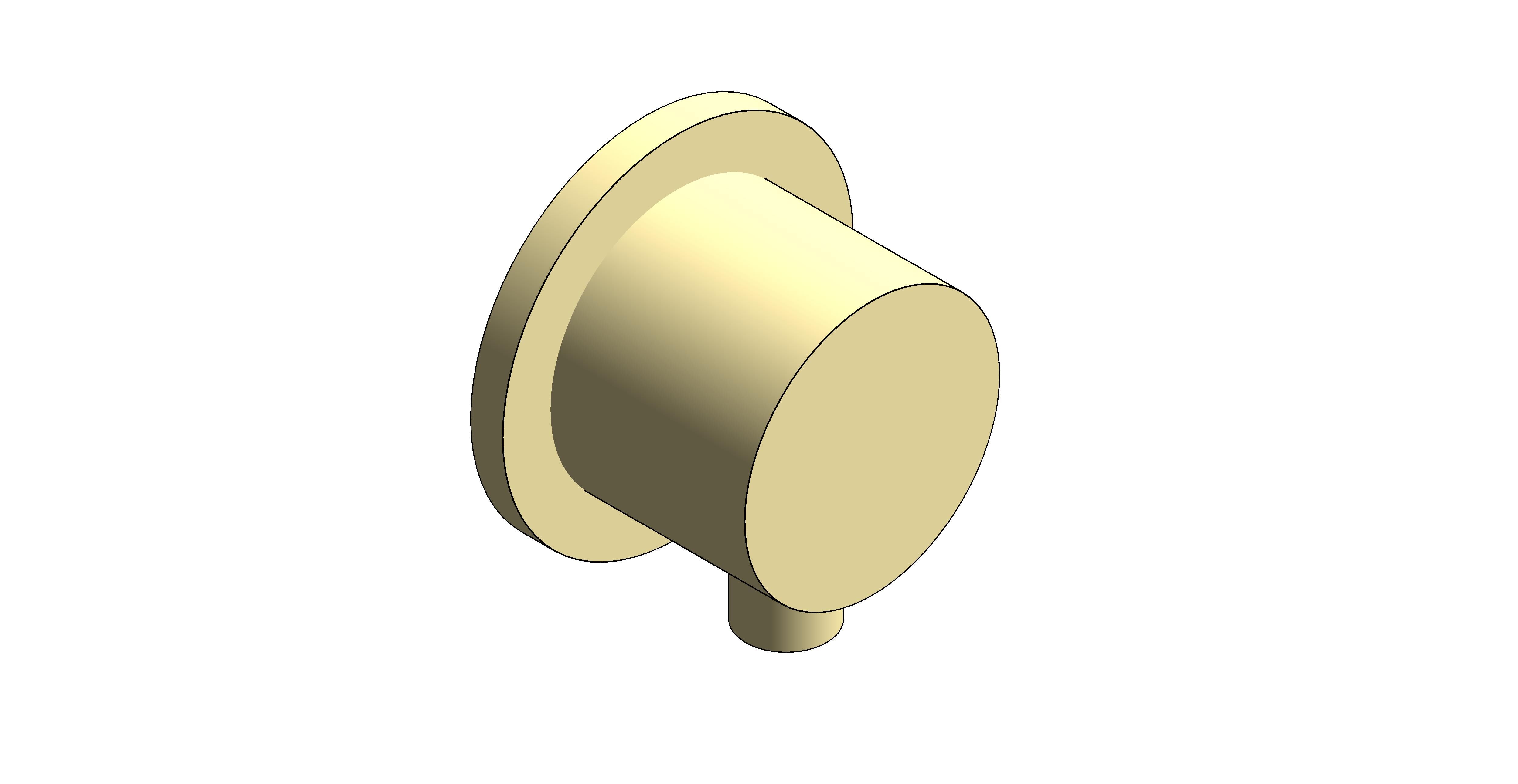 Product: SHOWERING SOLUTIONS Round Wall Outlet, finished in a brushed gold (IND-OUTLET/RO2-BRG)