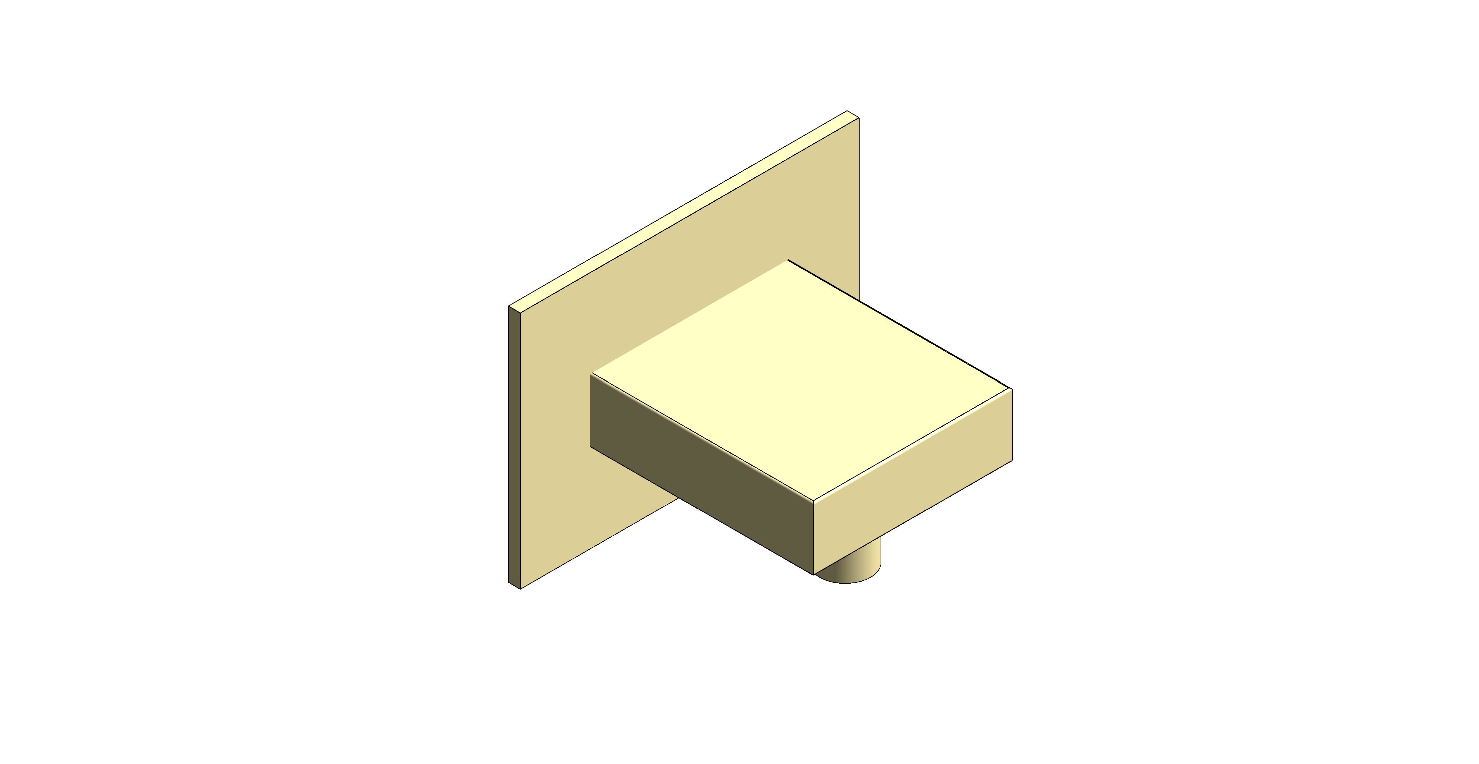 Product: SHOWERING SOLUTIONS Square Wall Outlet, finished in a brushed gold (IND-OUTLET/SQ-BRG)