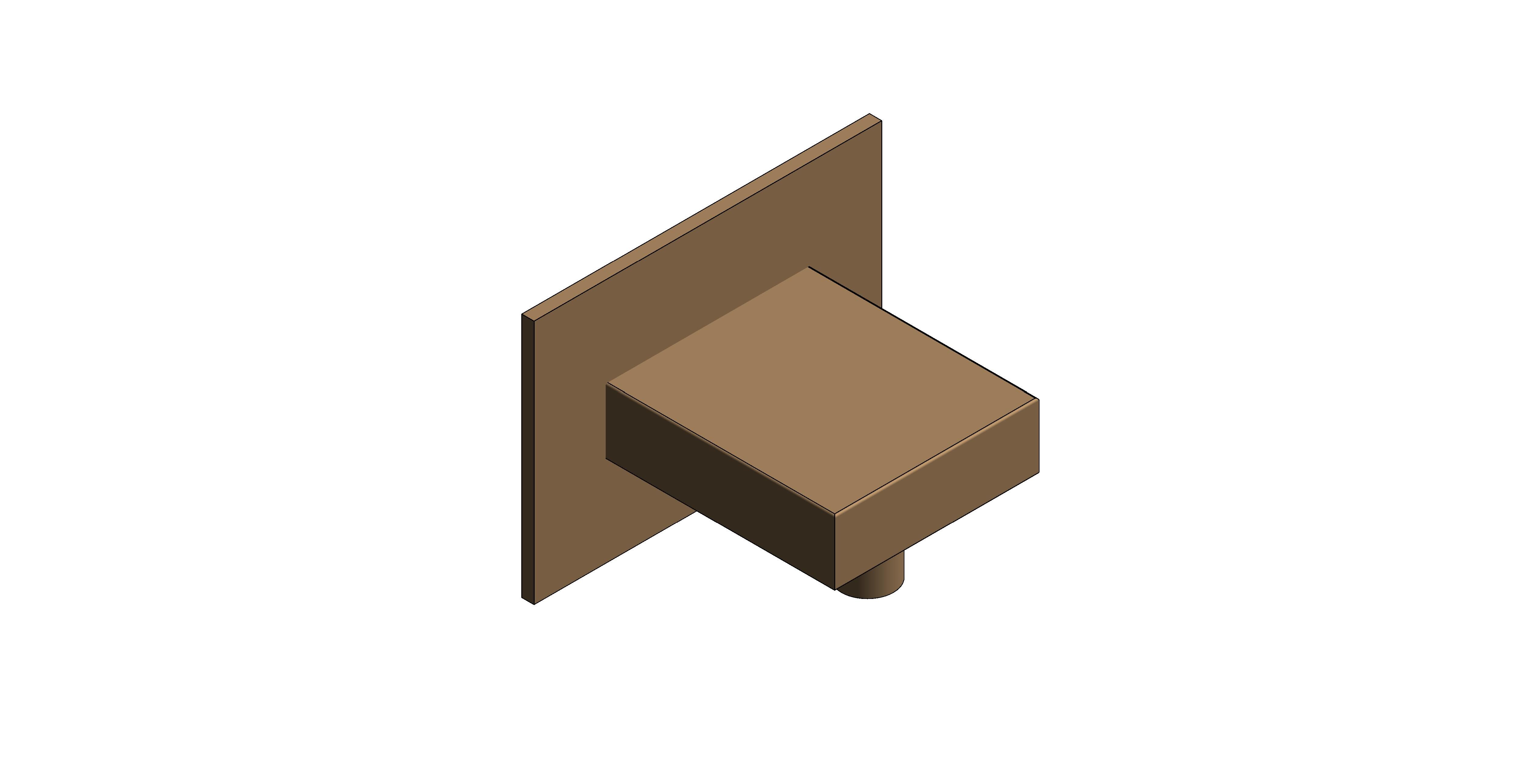 Product: SHOWERING SOLUTIONS Square Wall Outlet, finished in a brushed bronze (IND-OUTLET/SQ-BRZ)