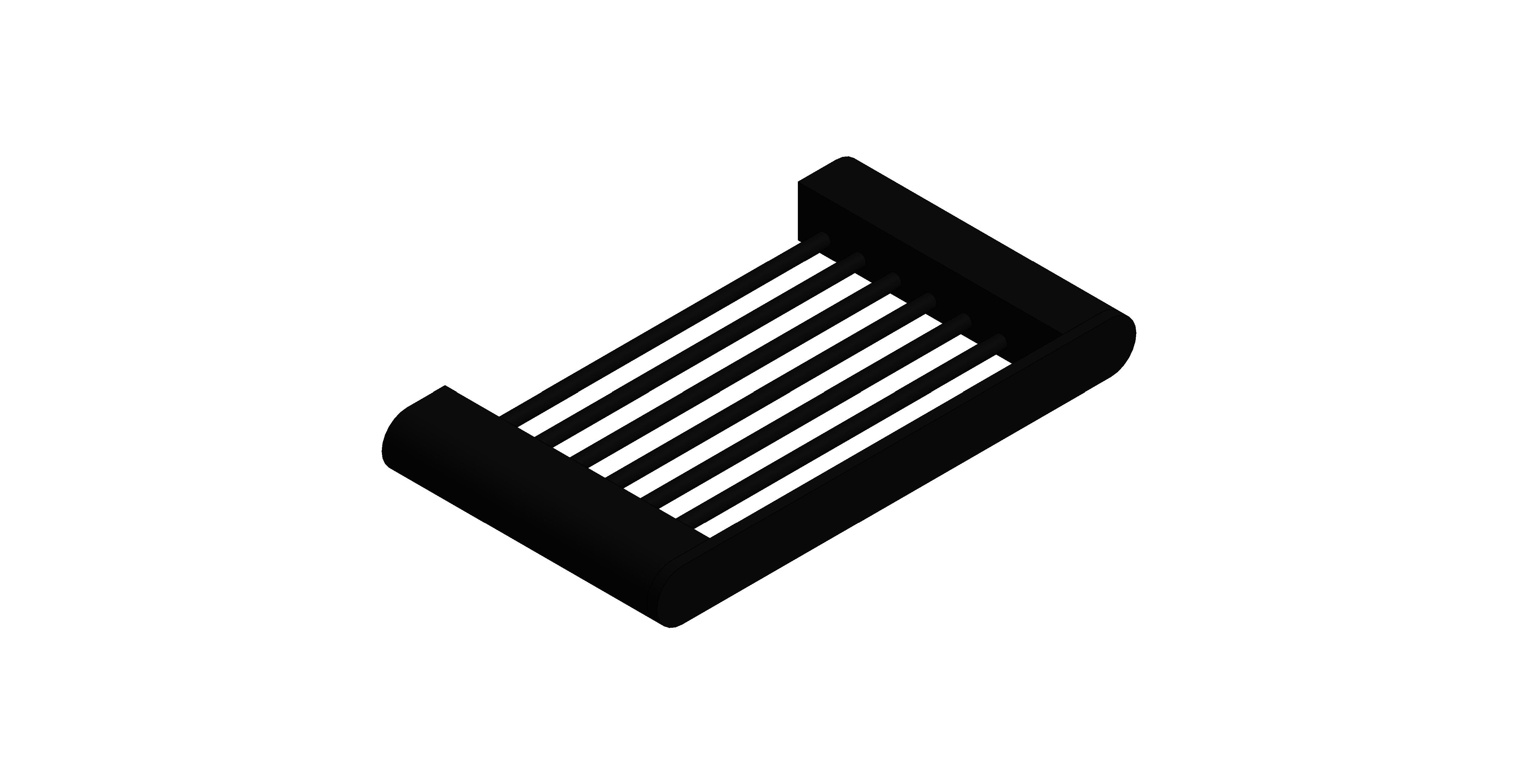 Product: PHOTON Soap Holder, finished in a brushed black (IND-PHO182A-BLK)