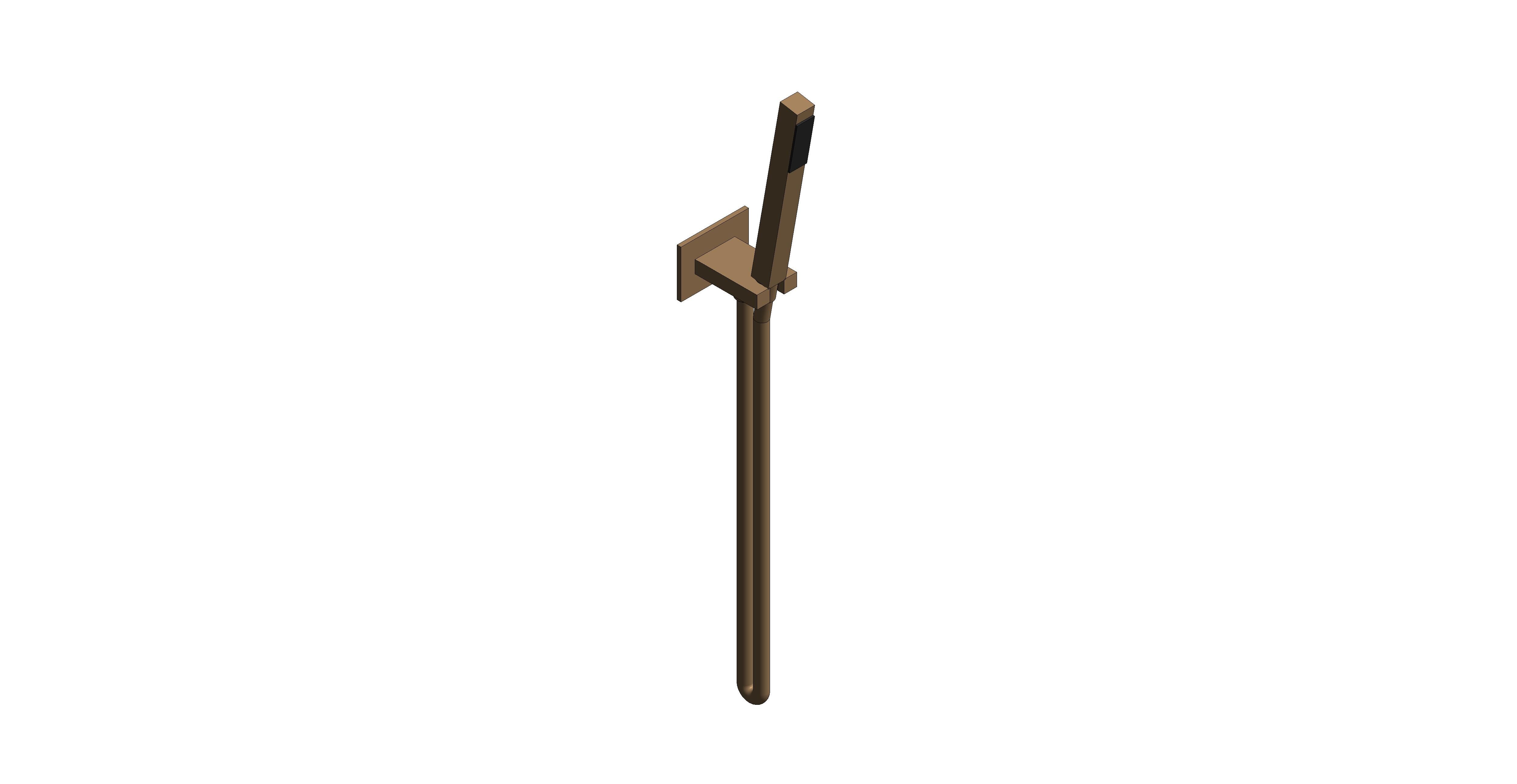 Product: SHOWERING SOLUTIONS Square Single Function Mini Shower Kit with Integrated Outlet and Bracket Wall Mounted in a Brushed Bronze finish (IND-SFMKWO/SQ-BRZ)