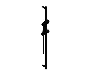 Product: SHOWERING SOLUTIONS Round Single Function Air-Injection Slide Shower Rail Kit, finished in a brushed black (IND-SFSRK/RO-ATM-BLK)