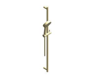 Product: SHOWERING SOLUTIONS Round Single Function Air-Injection Slide Shower Rail Kit, finished in a brushed gold (IND-SFSRK/RO-ATM-BRG)