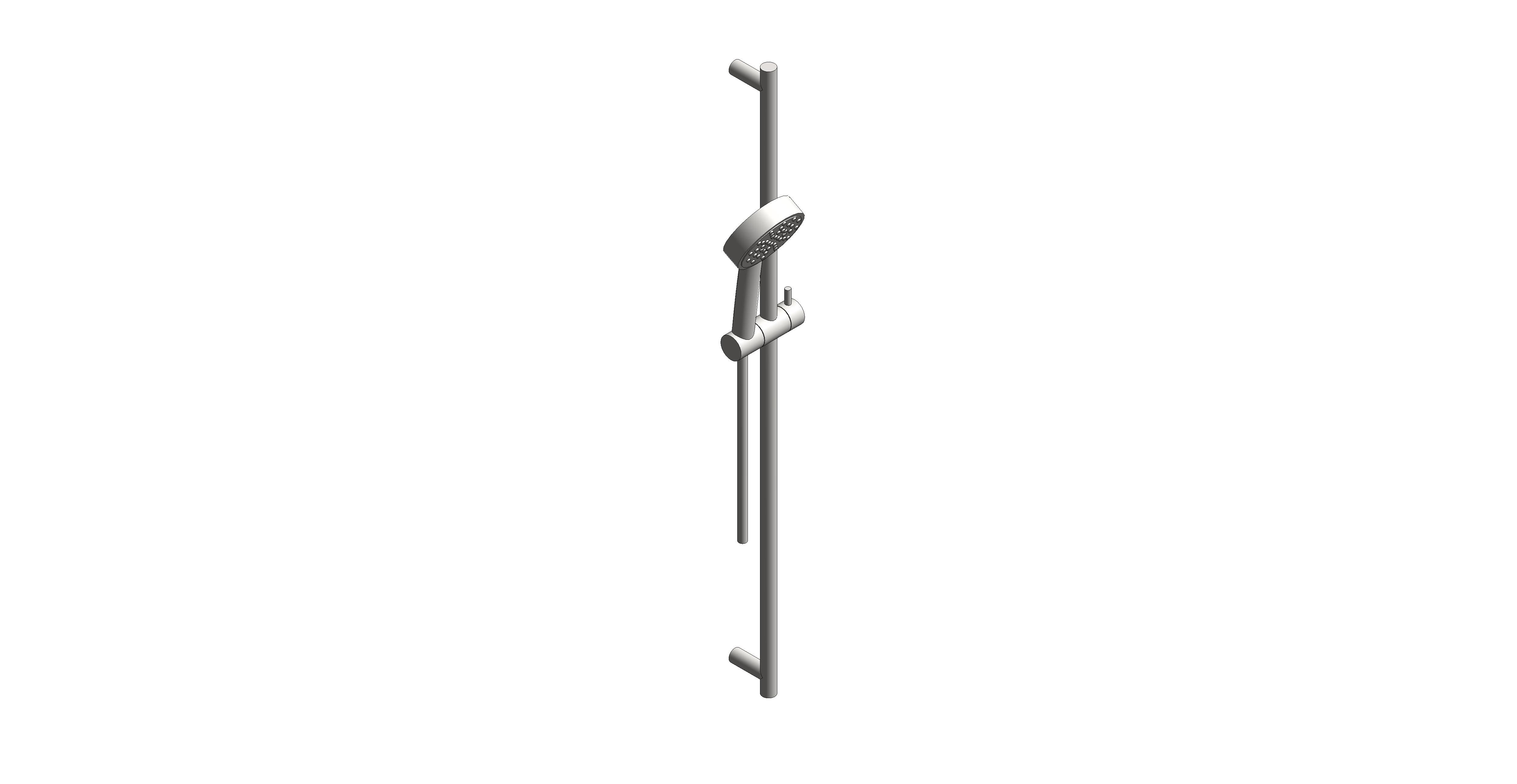 Product: SHOWERING SOLUTIONS Round Single Function Air-Injection Slide Shower Rail Kit, finished in a brushed nickel (IND-SFSRK/RO-ATM-BRN)