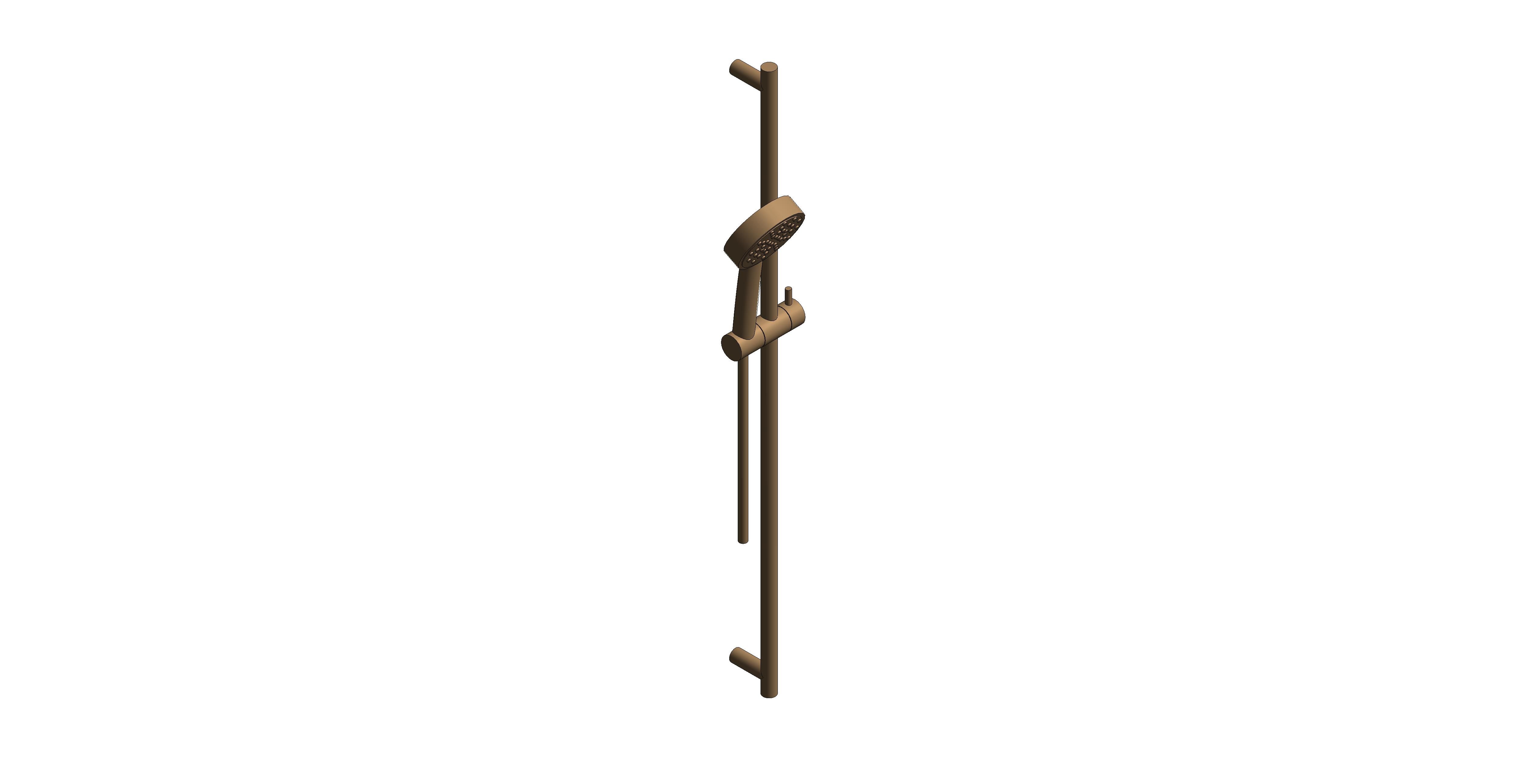 Product: SHOWERING SOLUTIONS Round Single Function Air-Injection Slide Shower Rail Kit, finished in brushed bronze (IND-SFSRK/RO-ATM-BRZ)