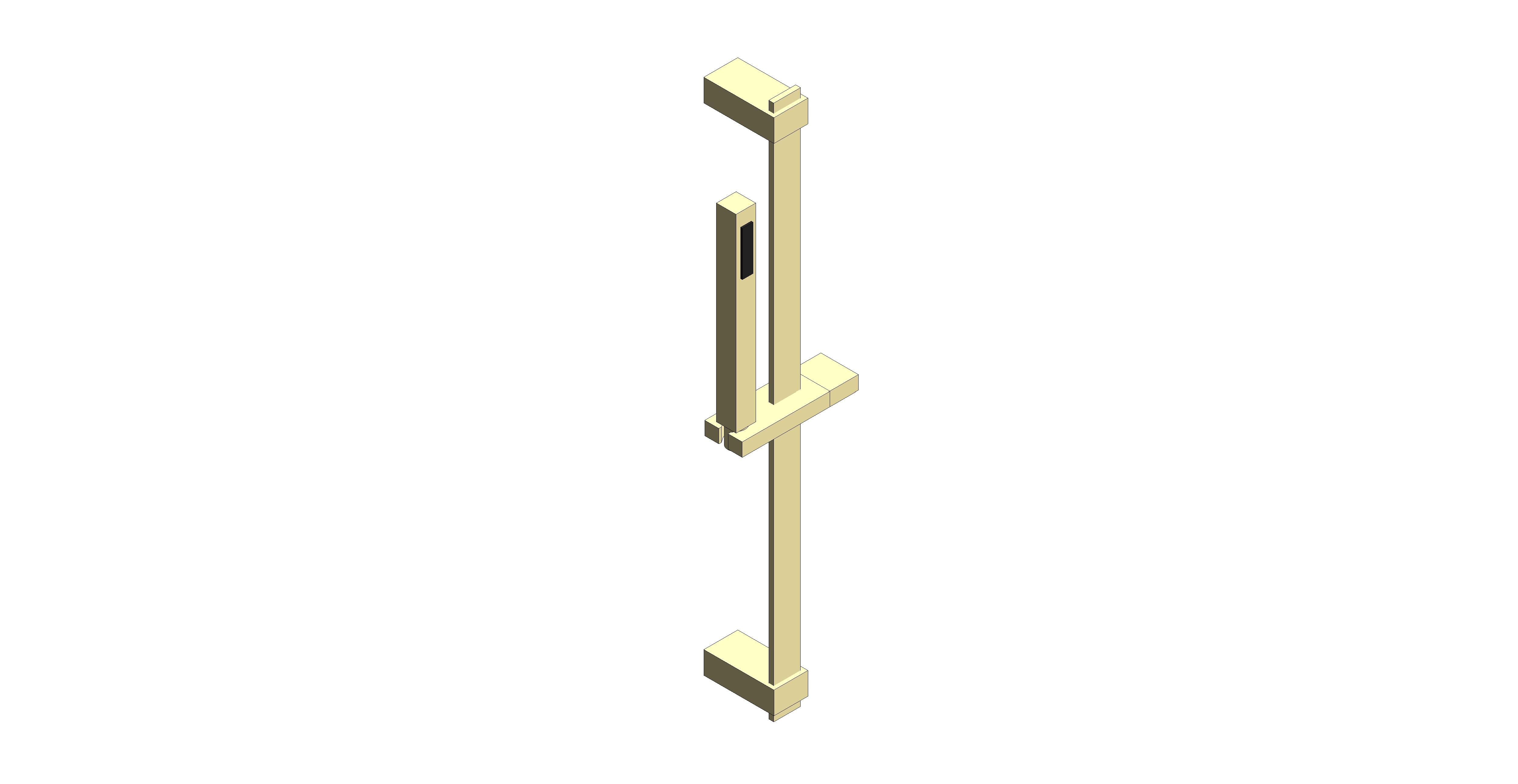 Product: SHOWERING SOLUTIONS Square Single Function Slide Shower Rail Kit, finished in a brushed gold (IND-SFSRK/SQ-BRG)