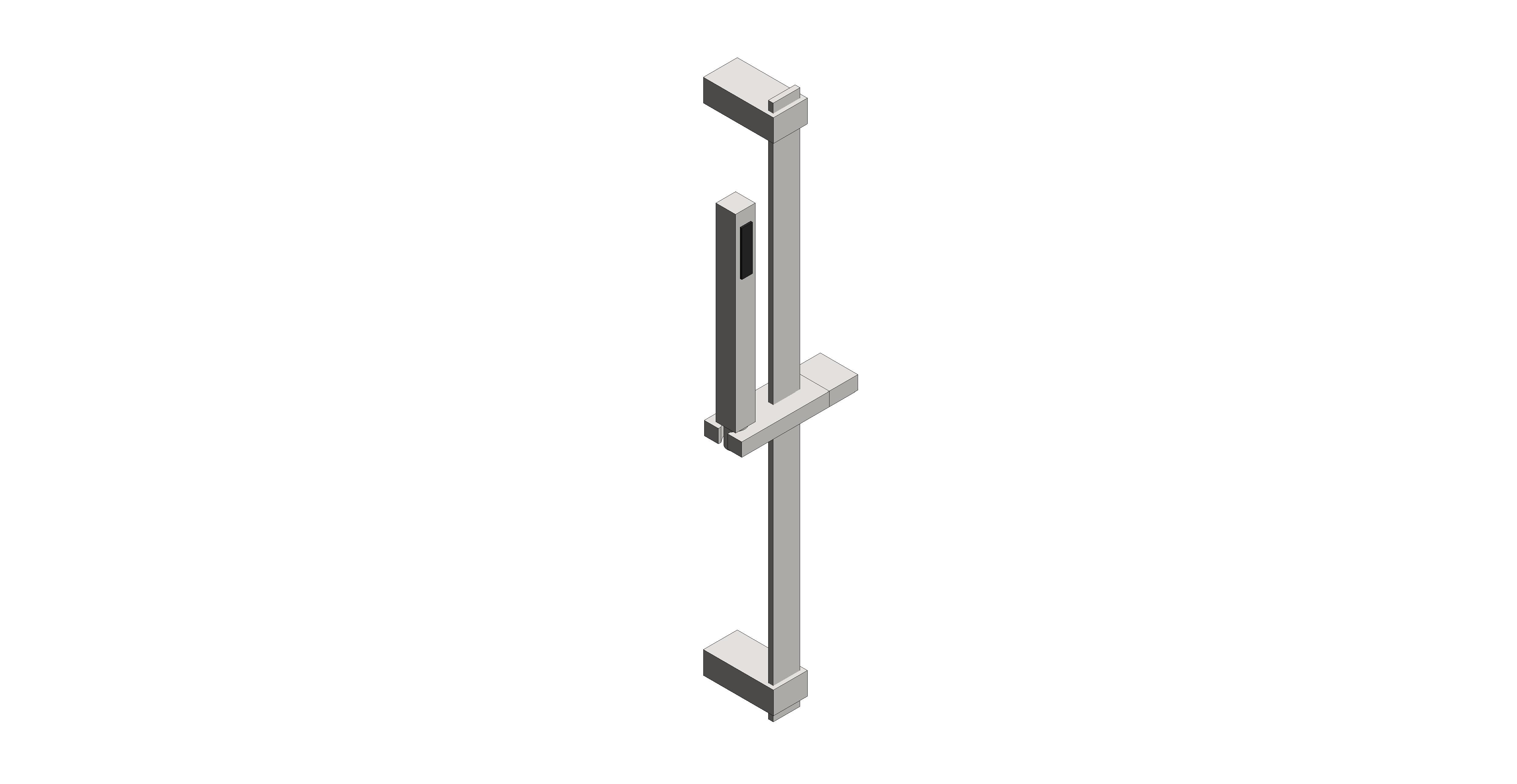 Product: SHOWERING SOLUTIONS Square Single Function Slide Shower Rail Kit, finished in a brushed nickel (IND-SFSRK/SQ-BRN)
