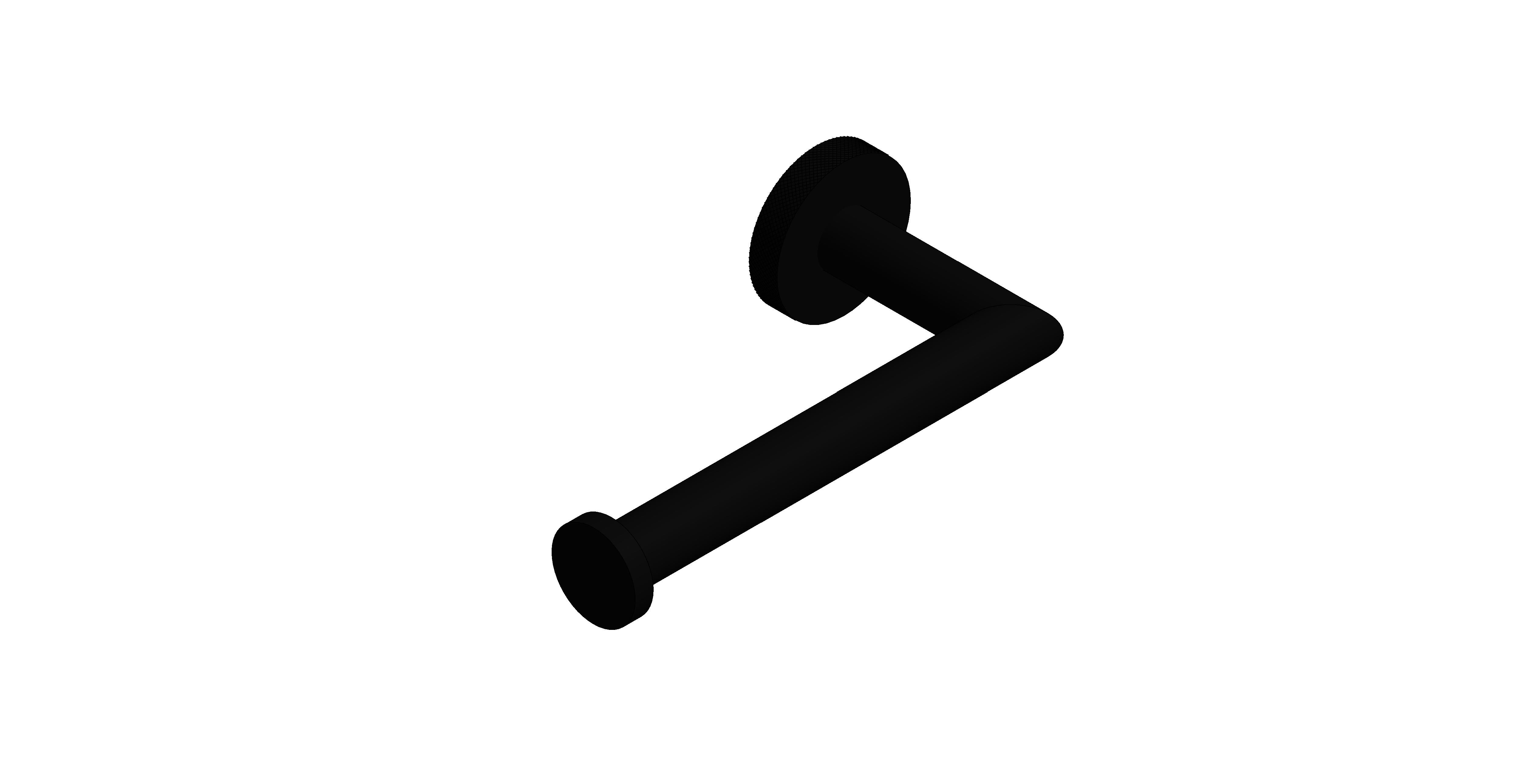 Product: KNURLED ACCENTS Toilet Roll Holder, finished in a brushed black with knurled accents (IND-SPA180-BLKK)