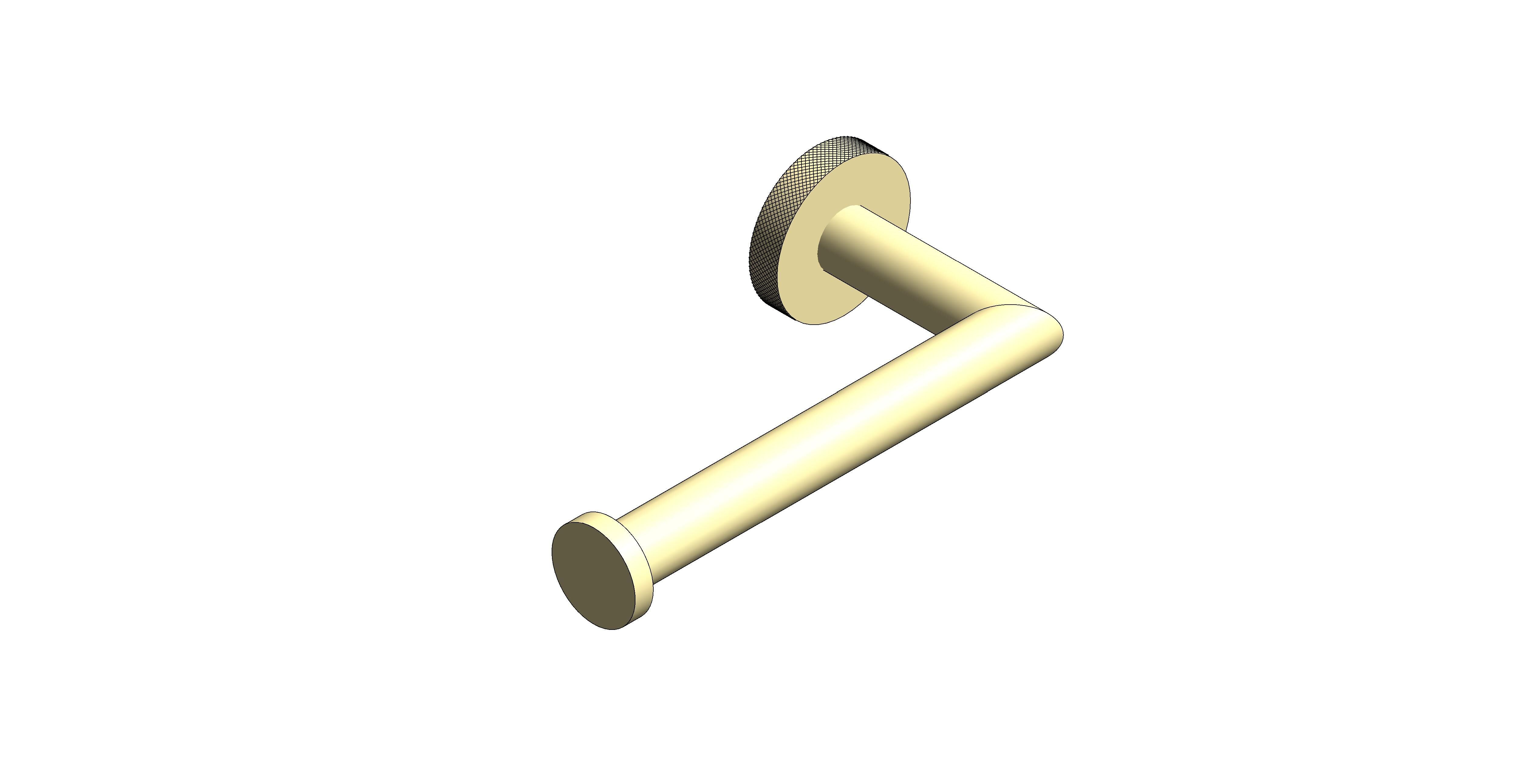 Product: KNURLED ACCENTS Toilet Roll Holder, finished in a brushed gold with knurled accents (IND-SPA180-BRGK)