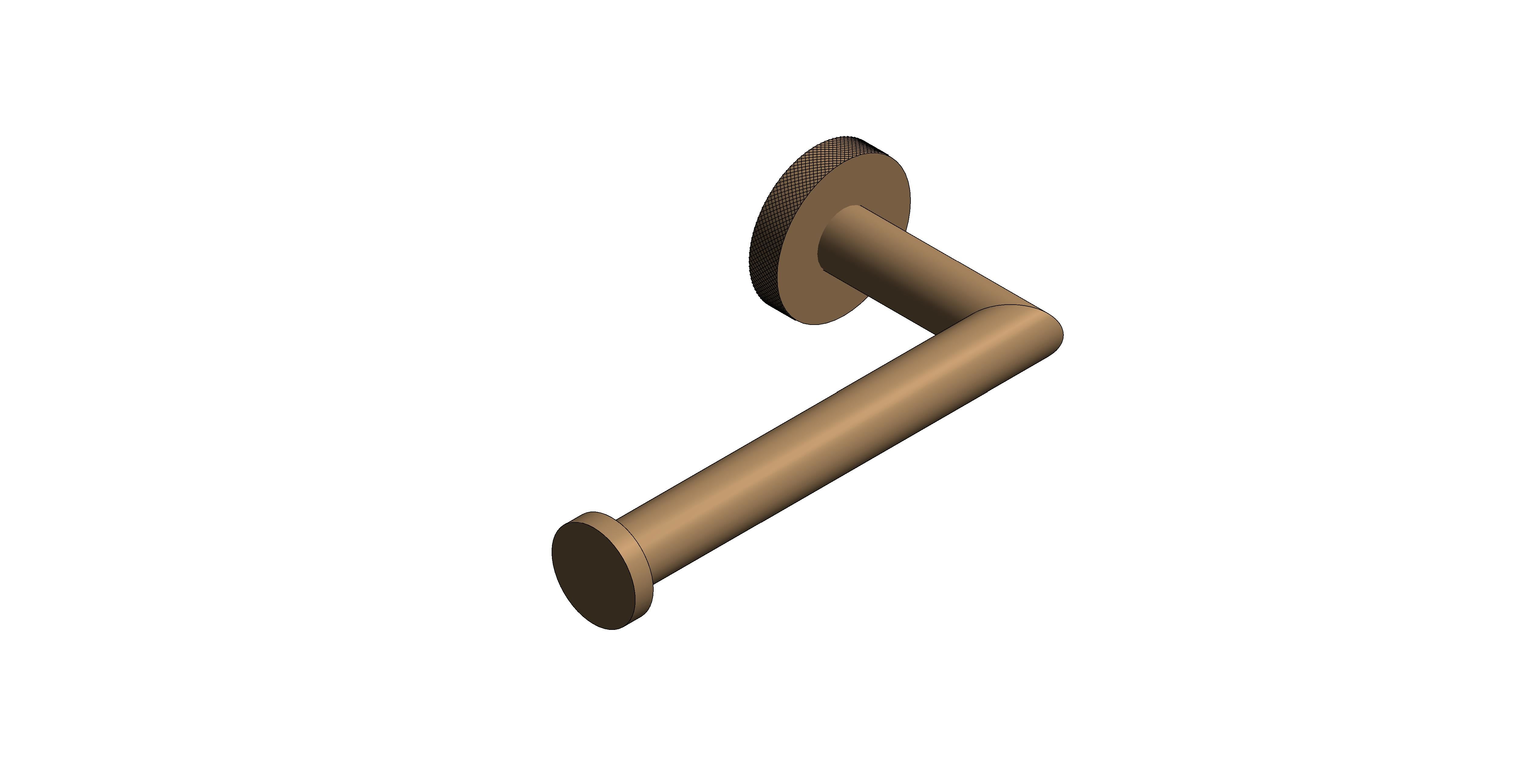 Product: KNURLED ACCENTS Toilet Roll Holder, finished in a brushed bronze with knurled accents (IND-SPA180-BRZK)