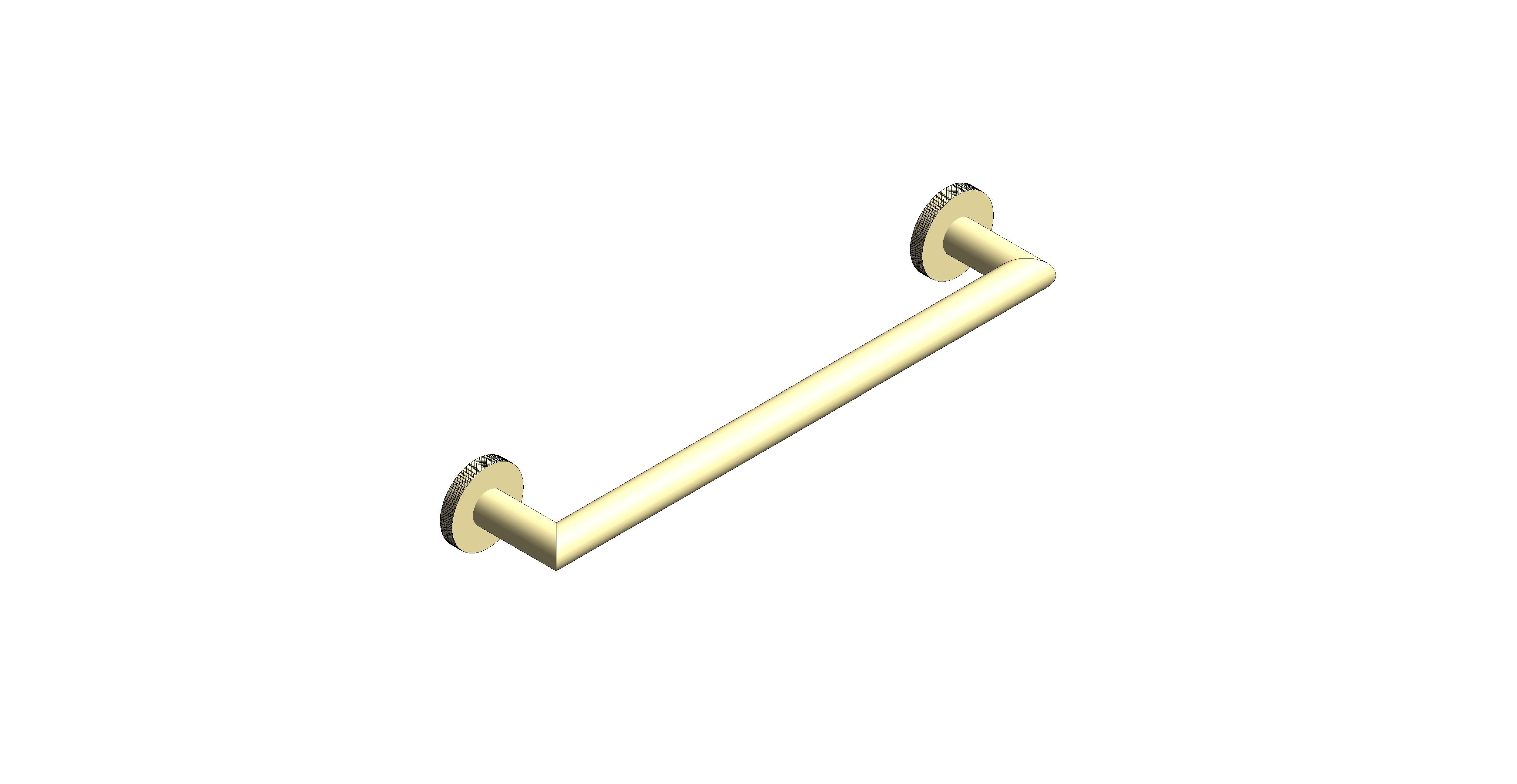 Product: KNURLED ACCENTS Towel Rail, finished in a brushed gold with knurled accents 450mm (18") (IND-SPA184-45-BRGK)