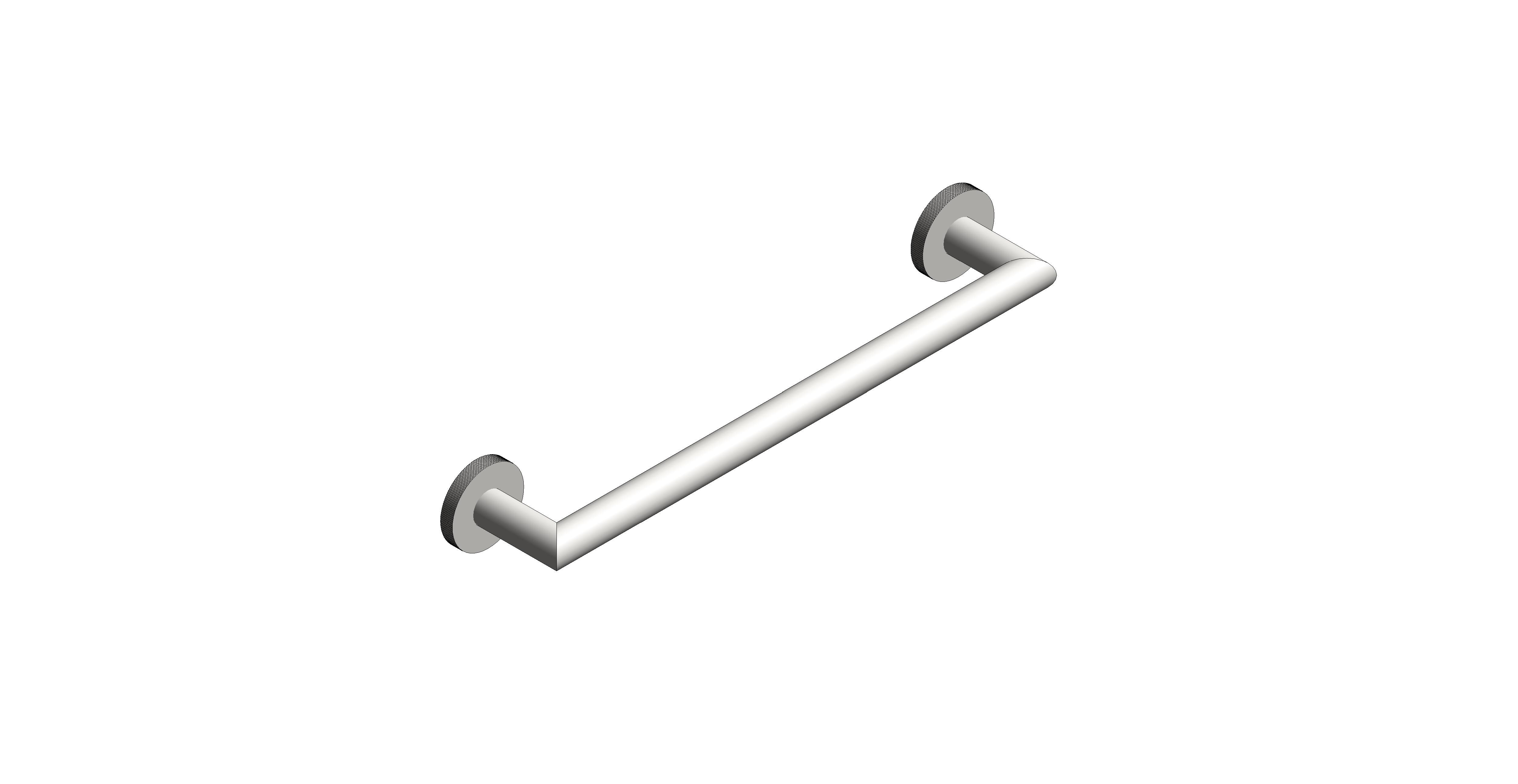 Product: KNURLED ACCENTS Towel Rail, finished in a brushed nickel with knurled accents 450mm (18") (IND-SPA184-45-BRNK)