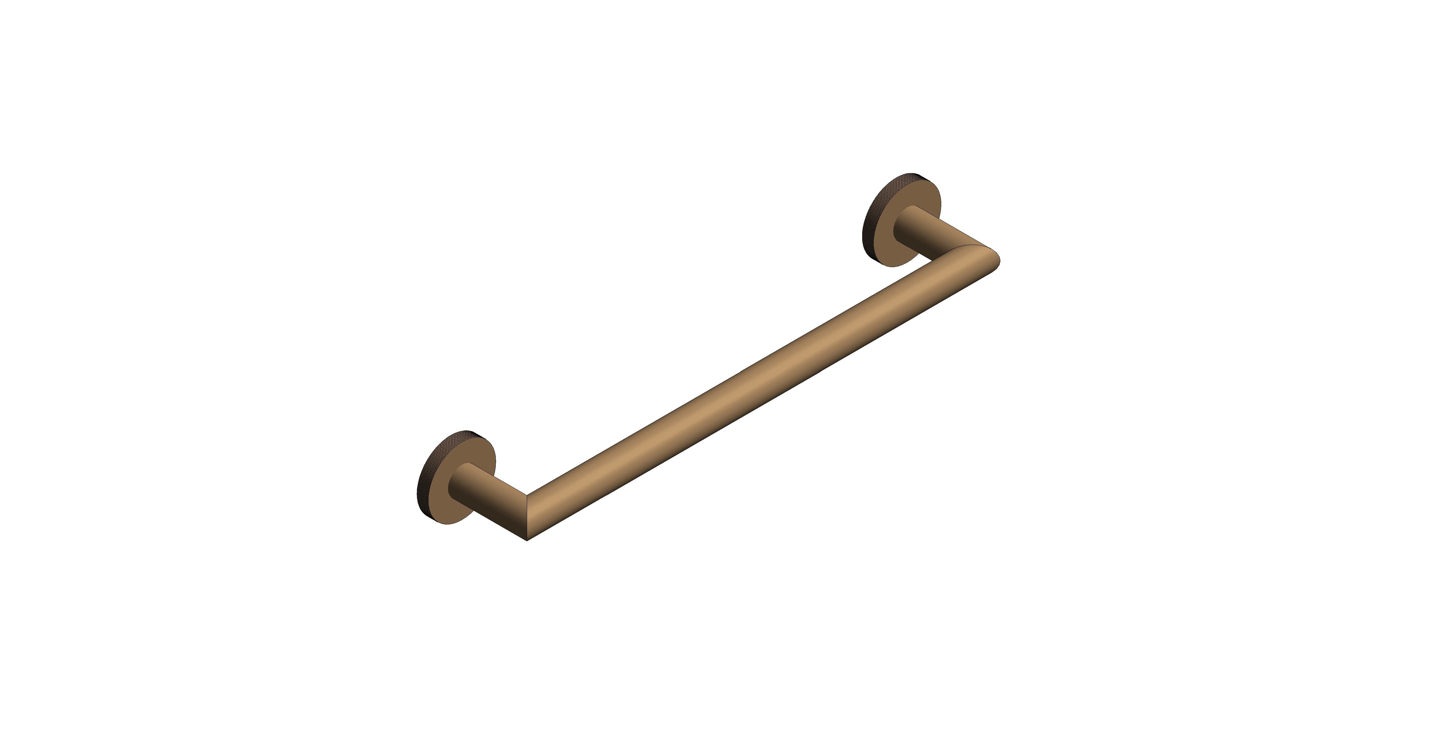 Product: KNURLED ACCENTS Towel Rail, finished in a brushed bronze with knurled accents 450mm (18"") (IND-SPA184-45-BRZK)